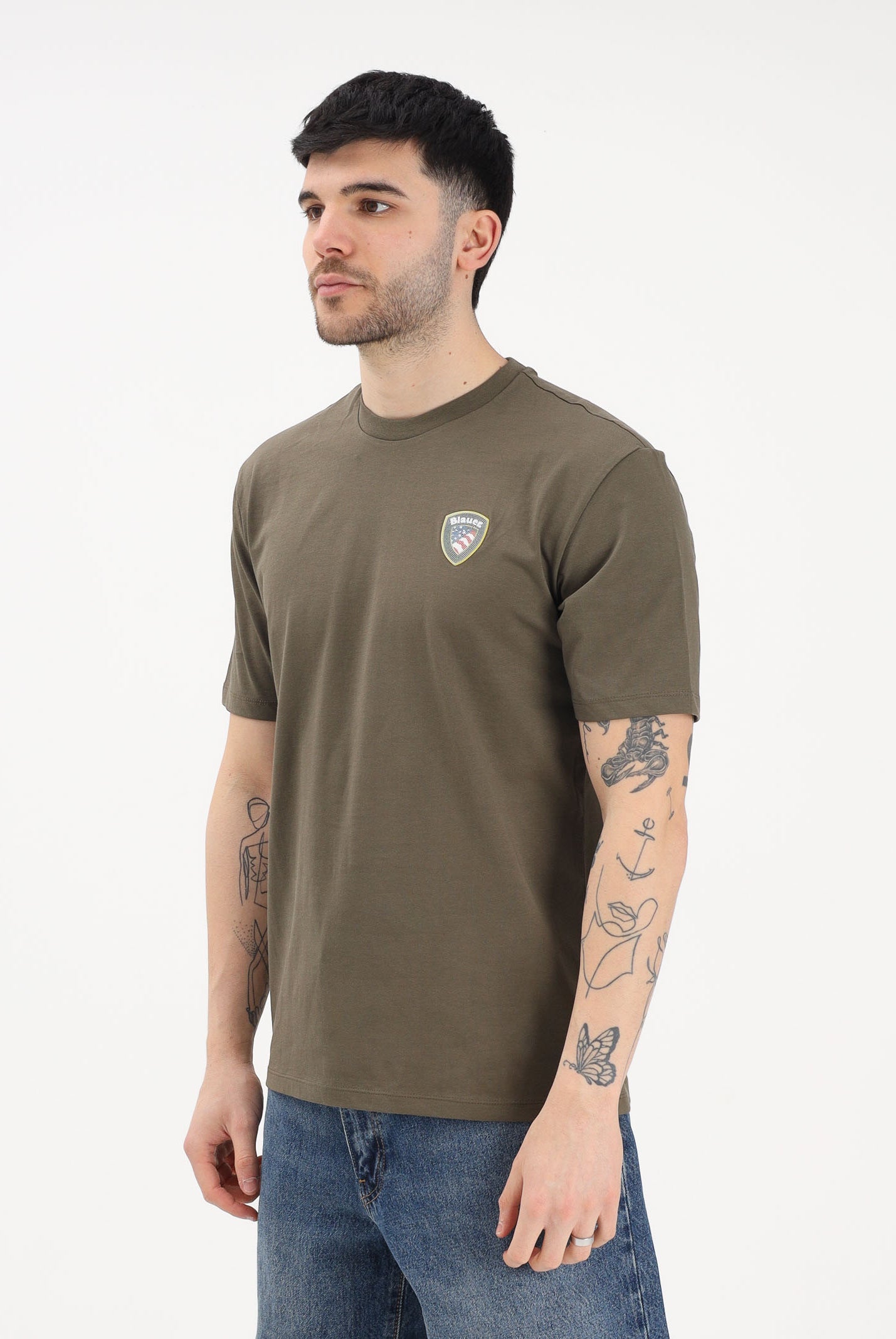 BLAUER T-shirt a manica corta FAXON verde militare da uomo 26SBLUH02284-007480 60H BLAUER