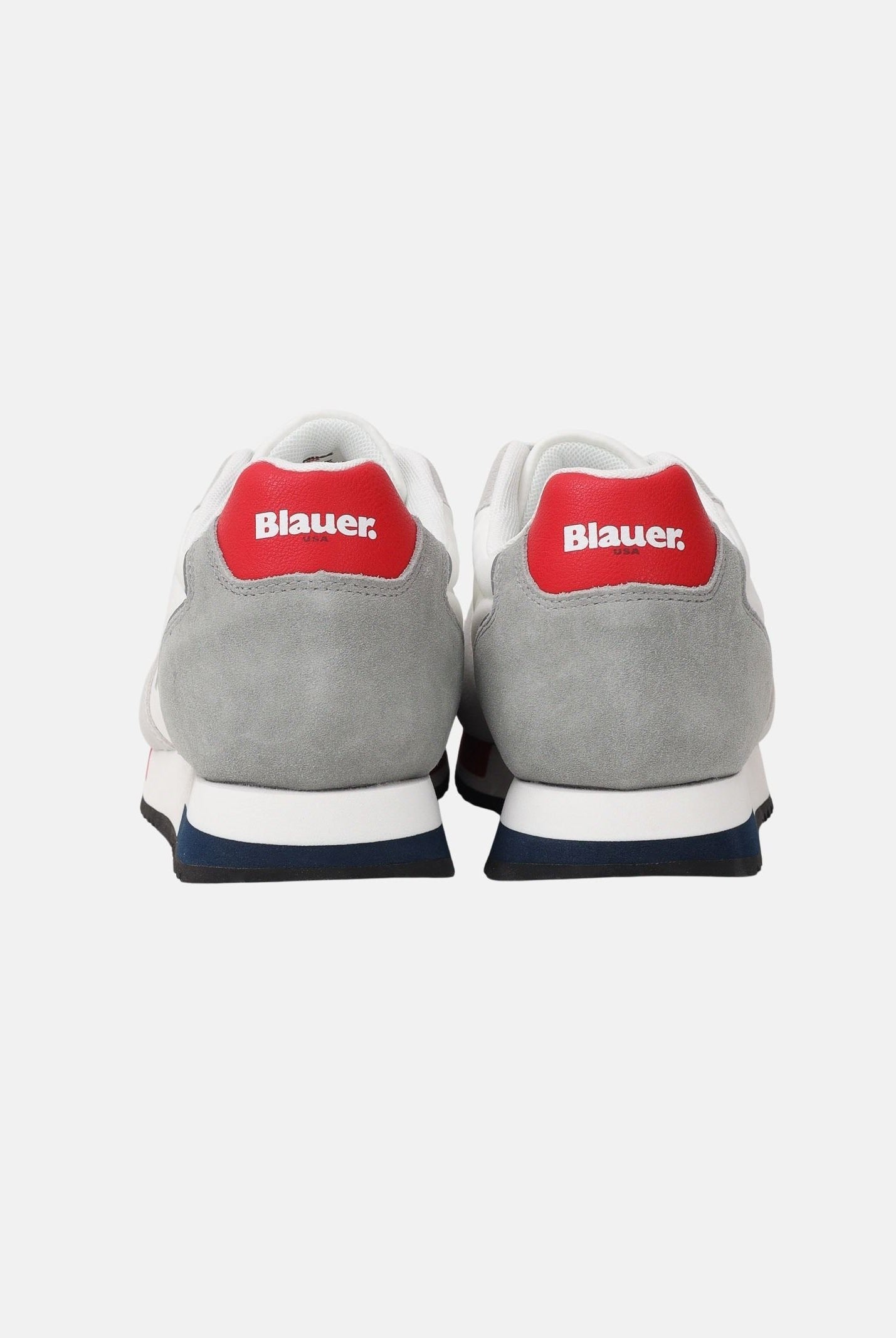 BLAUER Sneakers bianche e grigie da uomo con logo S6QUEENS01-MES WR BLAUER