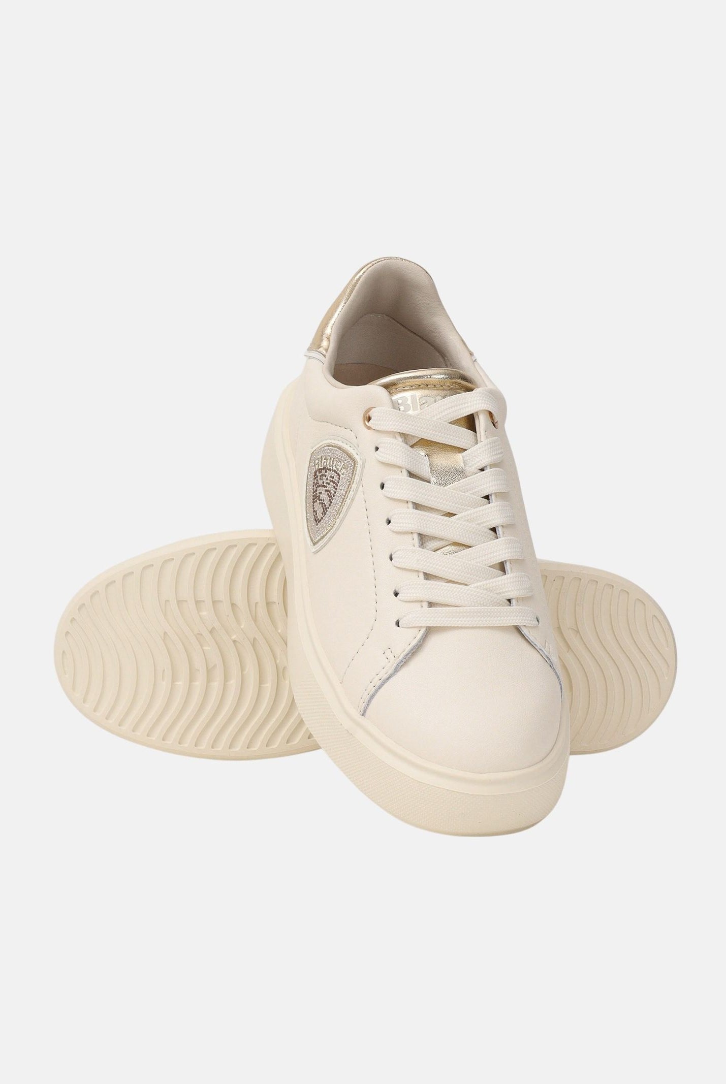 BLAUER Sneakers panna e oro da donna con logo S6VENUS01-LEM CRPL BLAUER