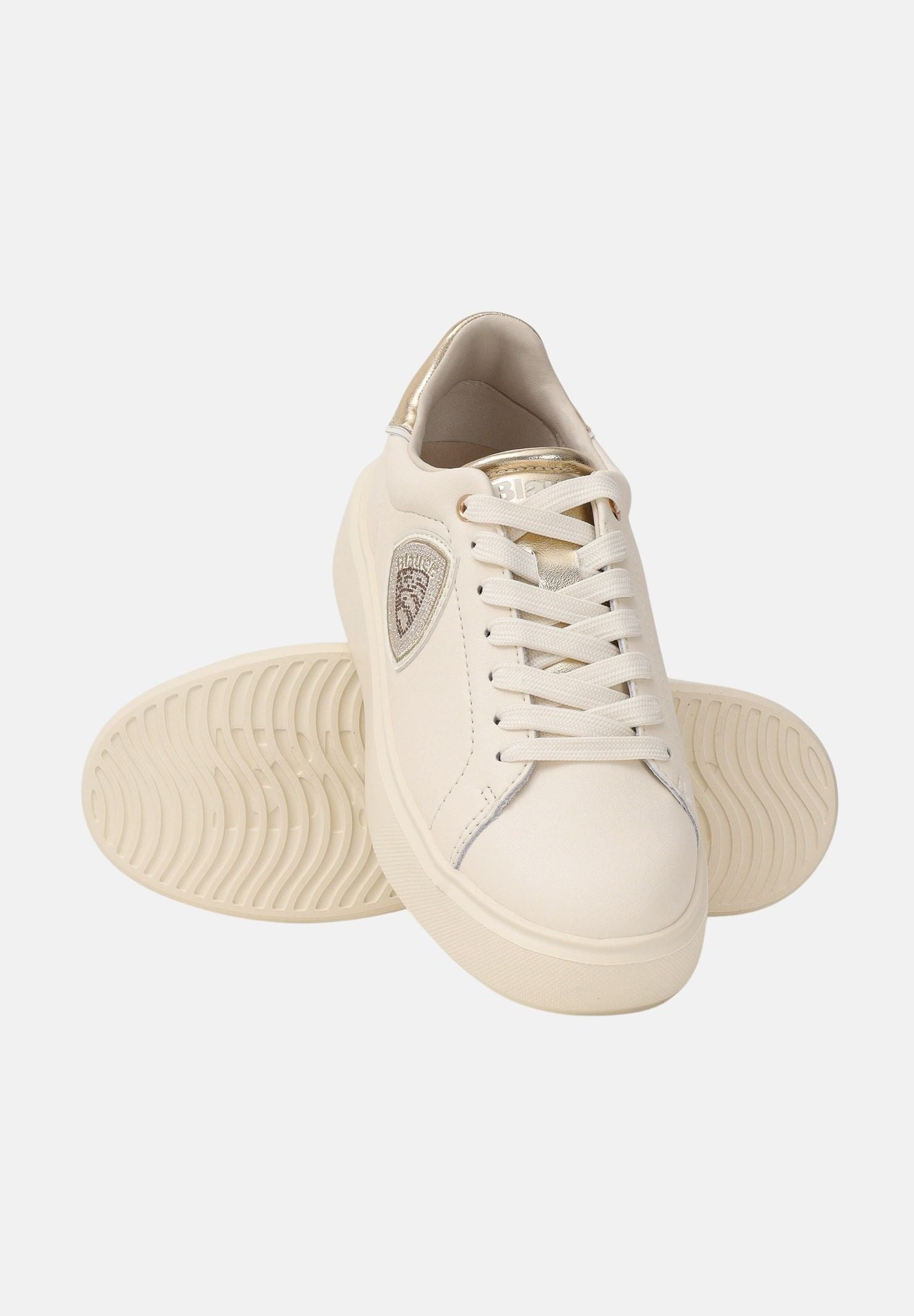 BLAUER Sneakers panna e oro da donna con logo S6VENUS01-LEM CRPL BLAUER