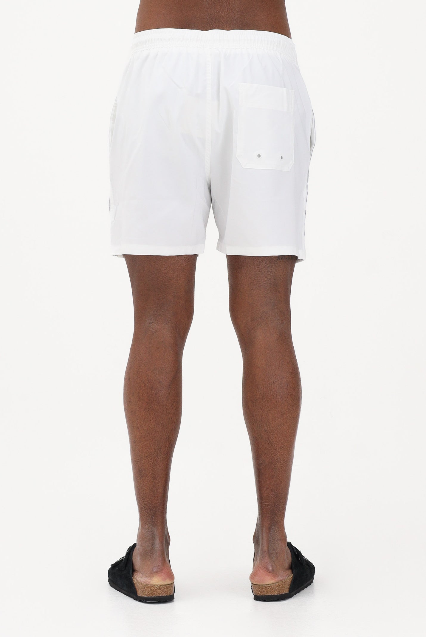 CALVIN KLEIN Shorts mare bianco da uomo arricchito da banda laterale con logo LV00N61002 100 CALVIN KLEIN