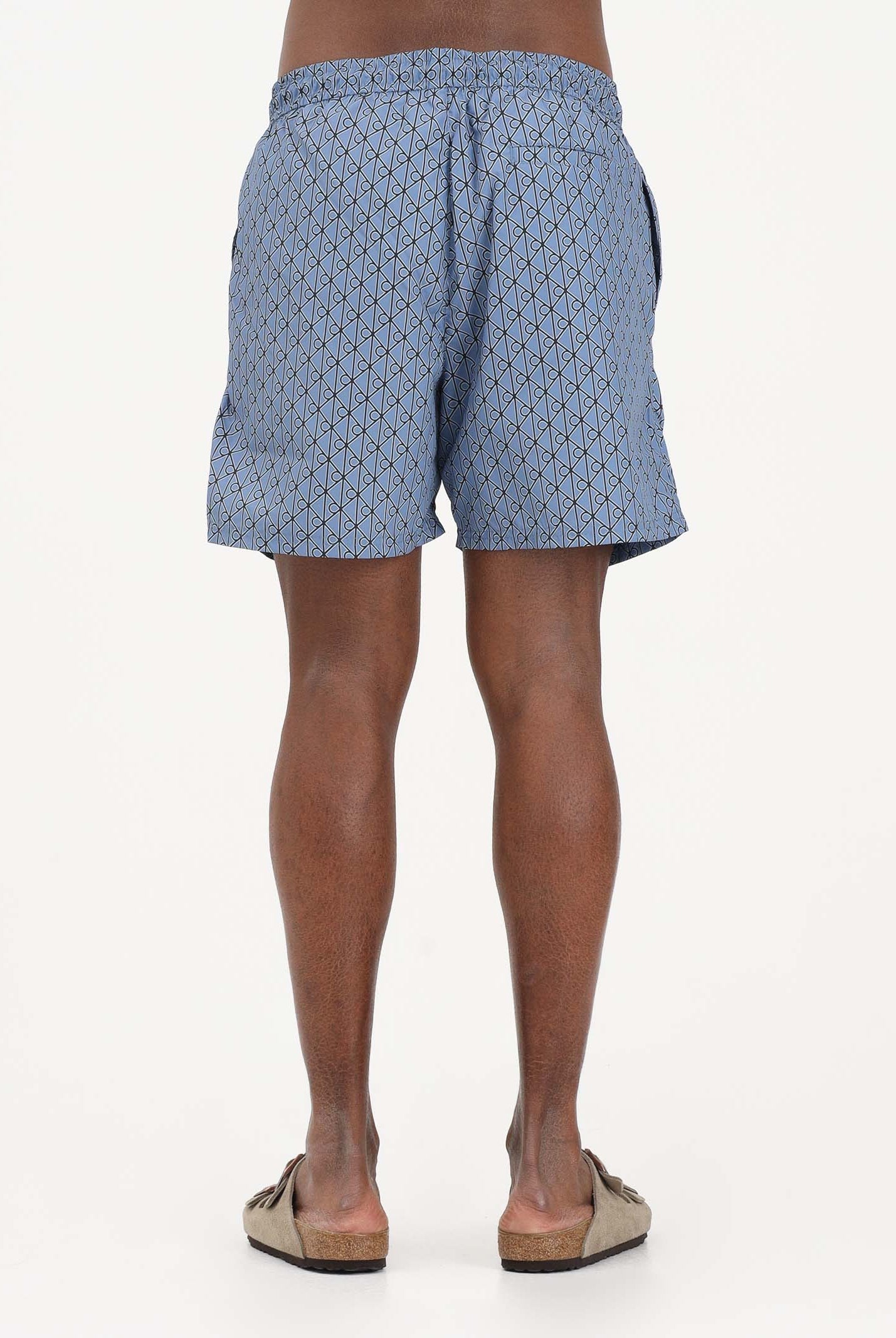 CALVIN KLEIN Shorts mare polvere da uomo con micro fantasia monogram LV00N61027 32W CALVIN KLEIN