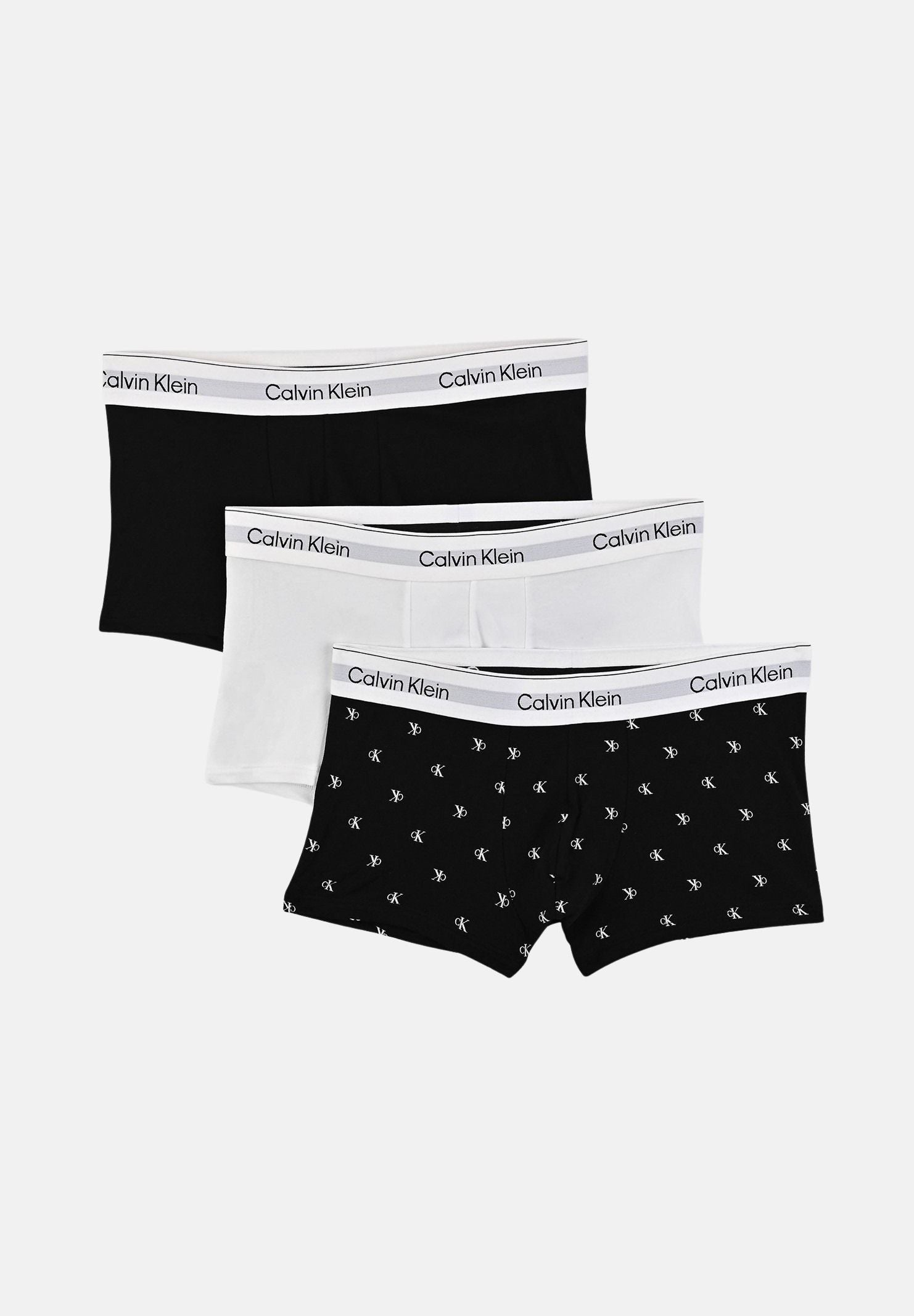 CALVIN KLEIN Boxer (3px) neri e bianchi da uomo LV00NB4389 3TH CALVIN KLEIN