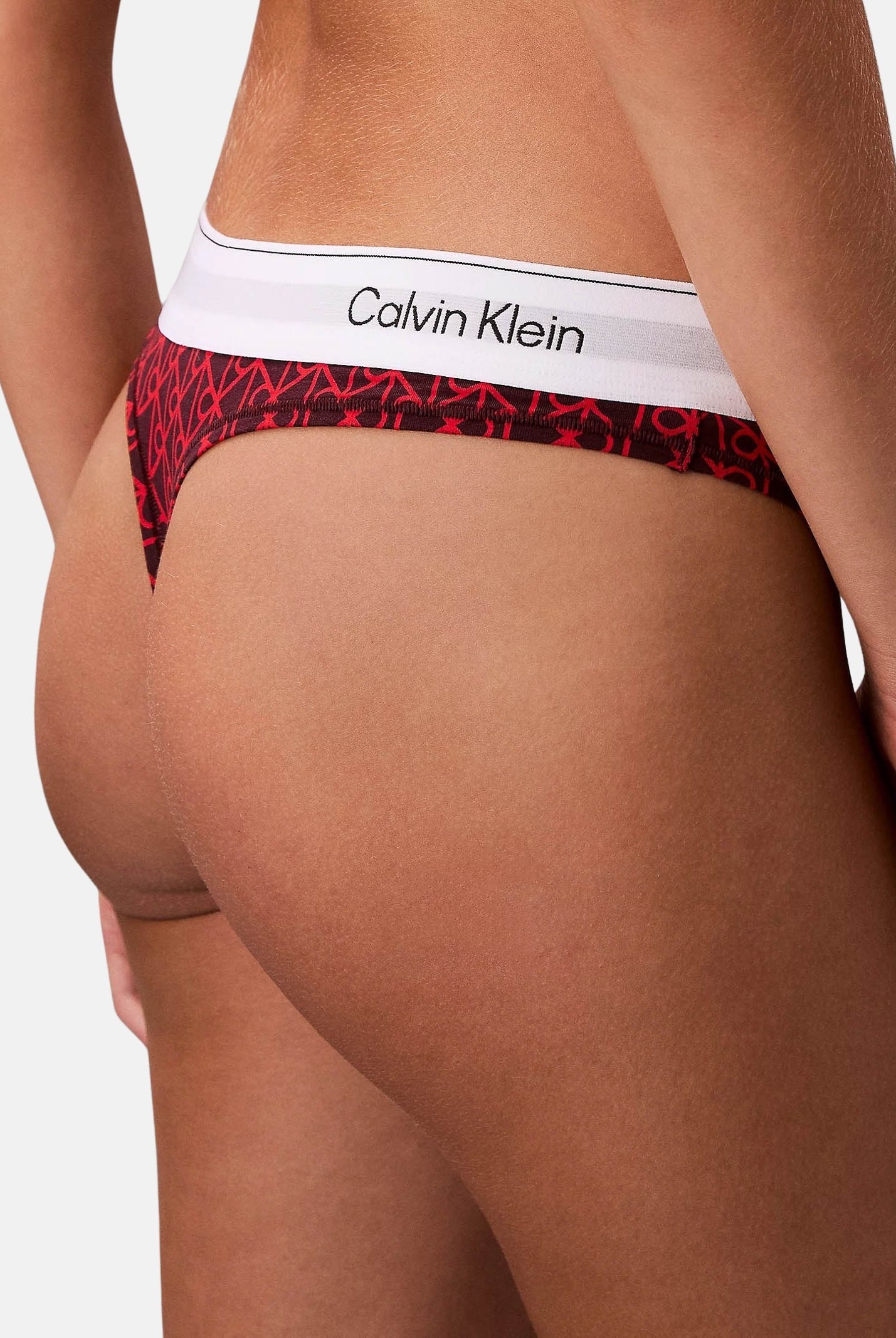 CALVIN KLEIN Perizoma rosso da donna con logo all over LV00QF8518 ZIJ CALVIN KLEIN