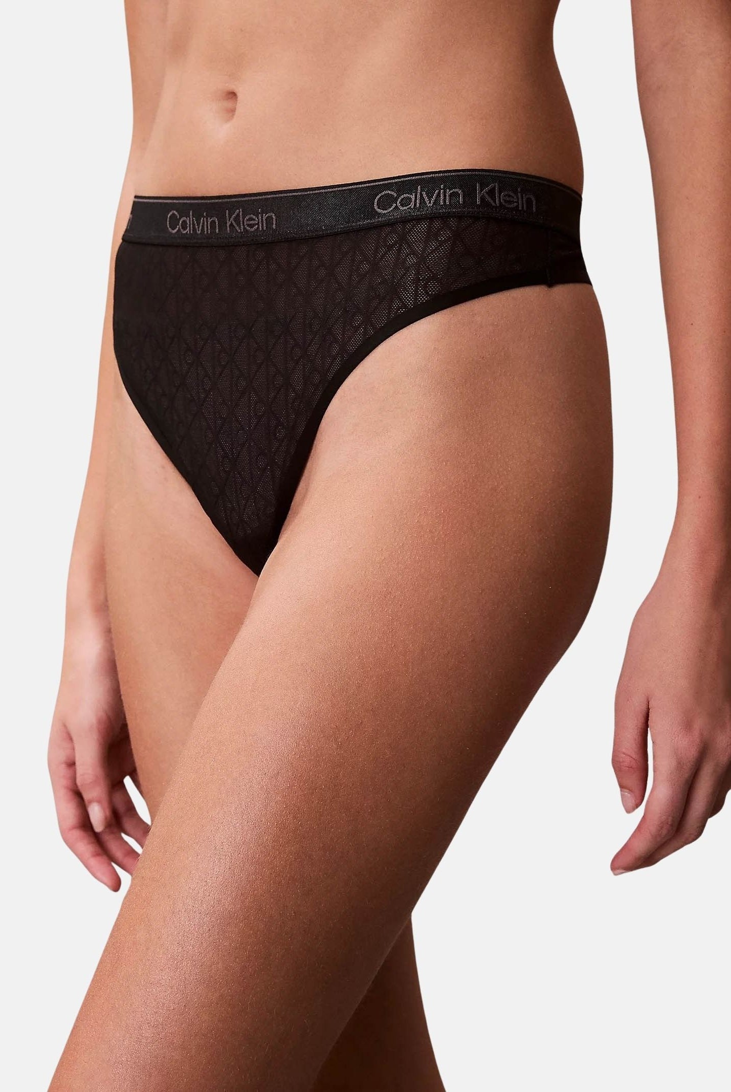 CALVIN KLEIN Slip nero da donna con motivo monogram LV00QF8873 UB1 CALVIN KLEIN