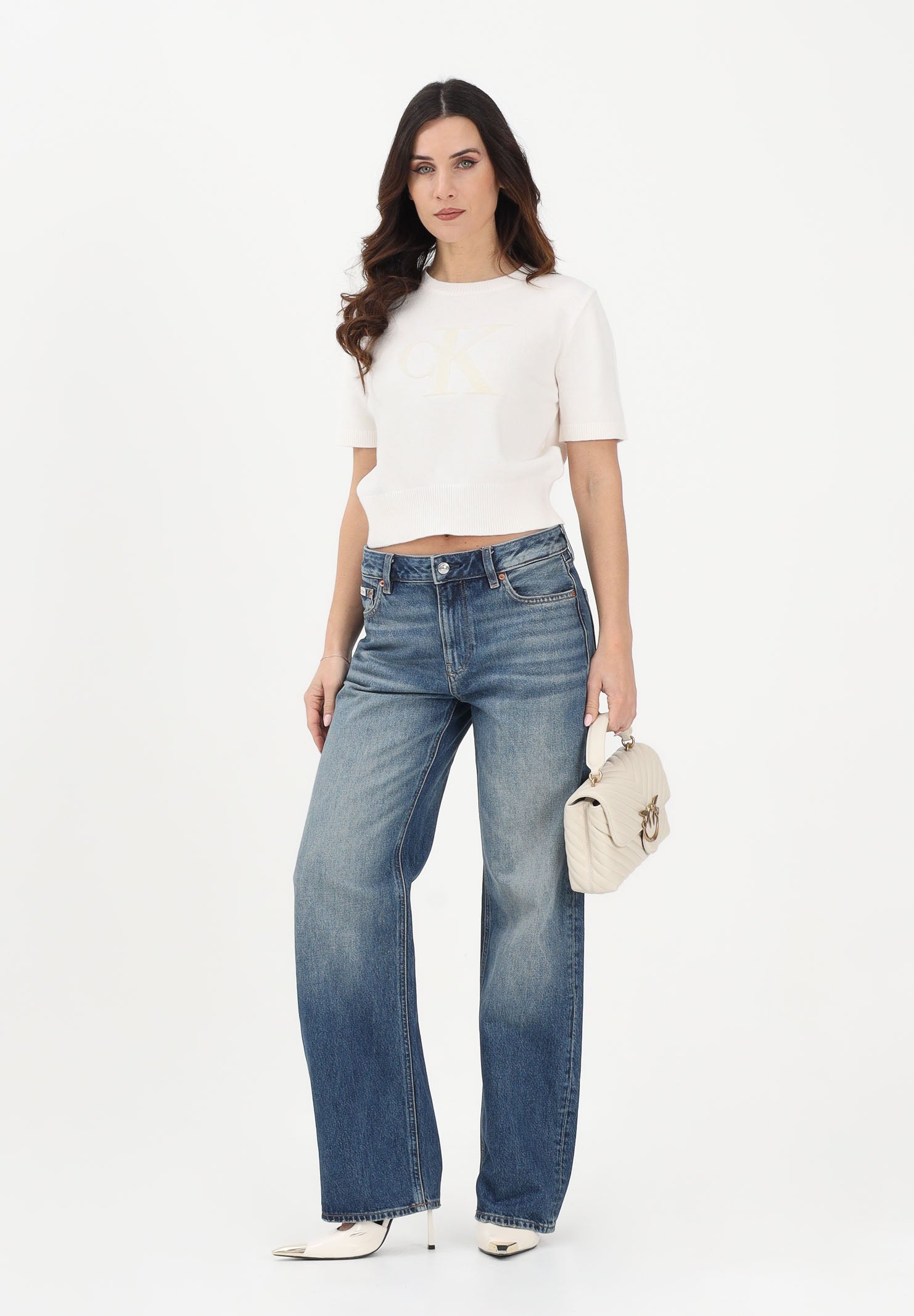 CALVIN KLEIN JEANS Jeans 90's in denim medio da donna LV047E704G3NL . CALVIN KLEIN JEANS