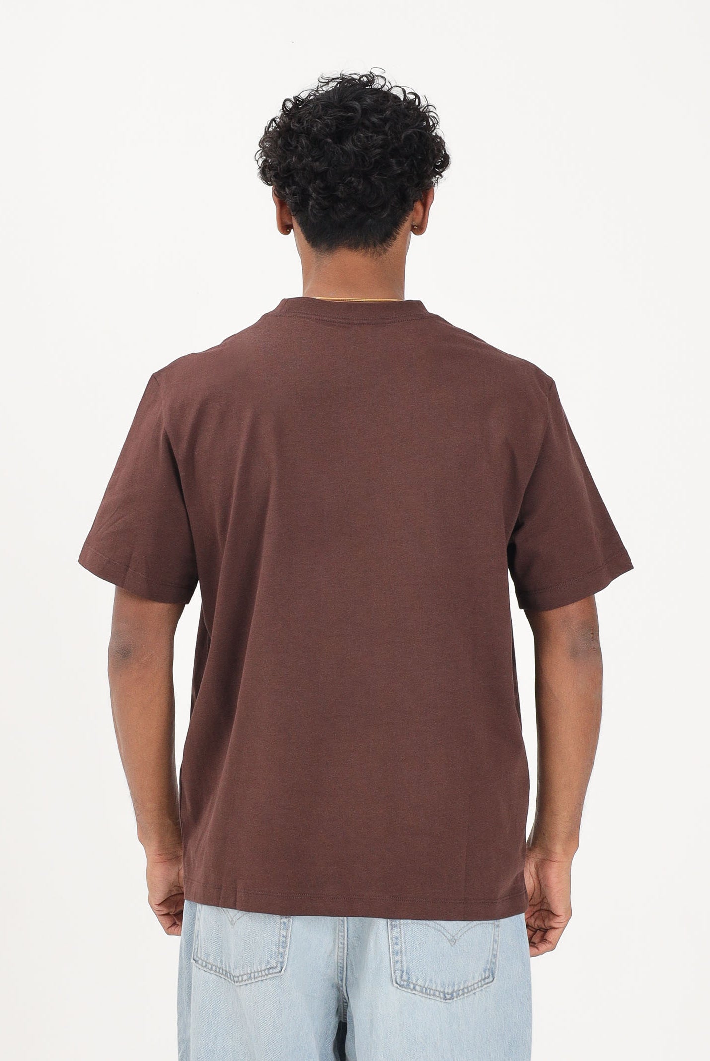 CALVIN KLEIN JEANS T-shirt a manica corta marrone cioccolato da uomo con stampa logo LV04RB862G2IN . CALVIN KLEIN JEANS