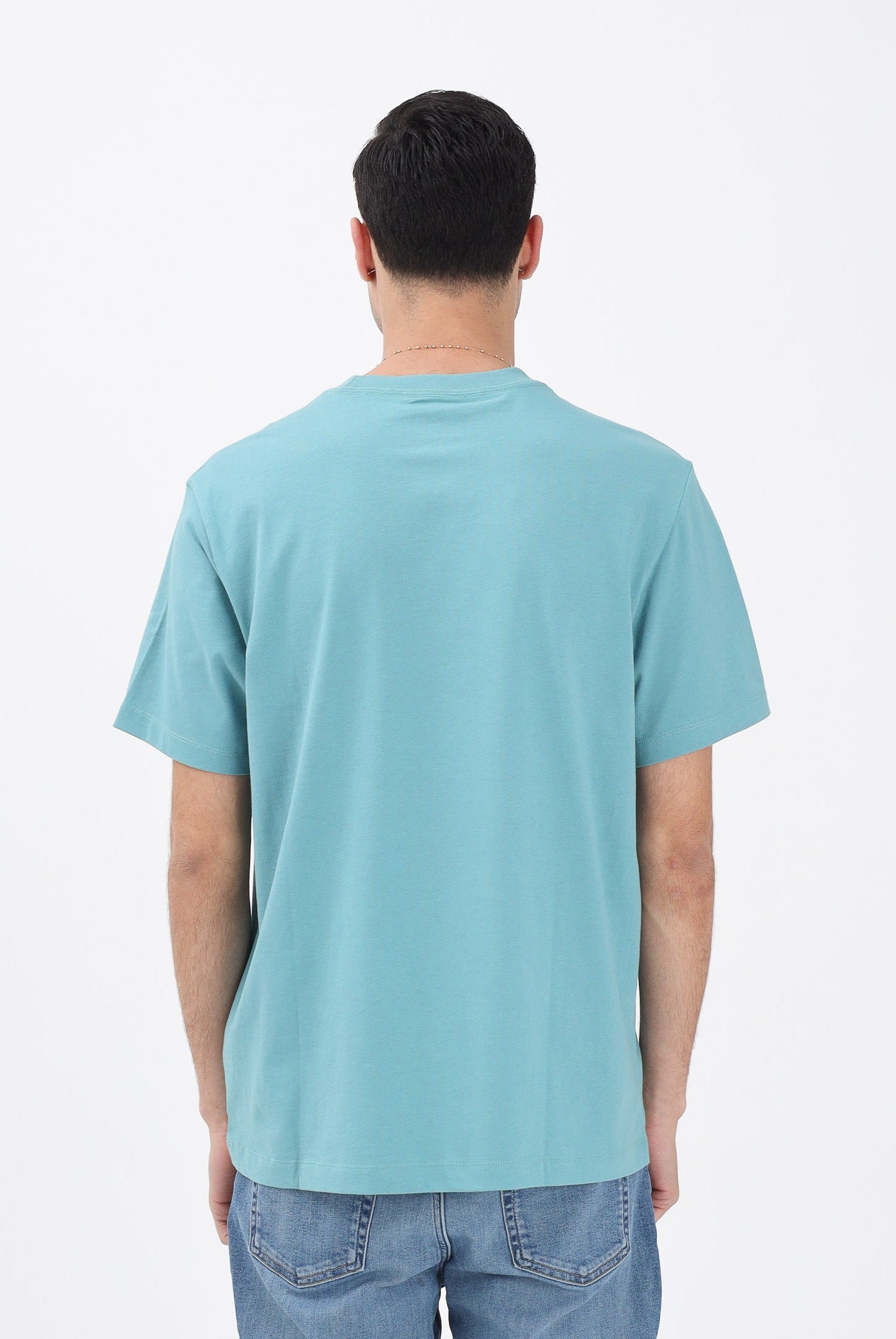 CALVIN KLEIN JEANS T-shirt a manica corta turchese da uomo con stampa logo LV04RB862G2IR . CALVIN KLEIN JEANS