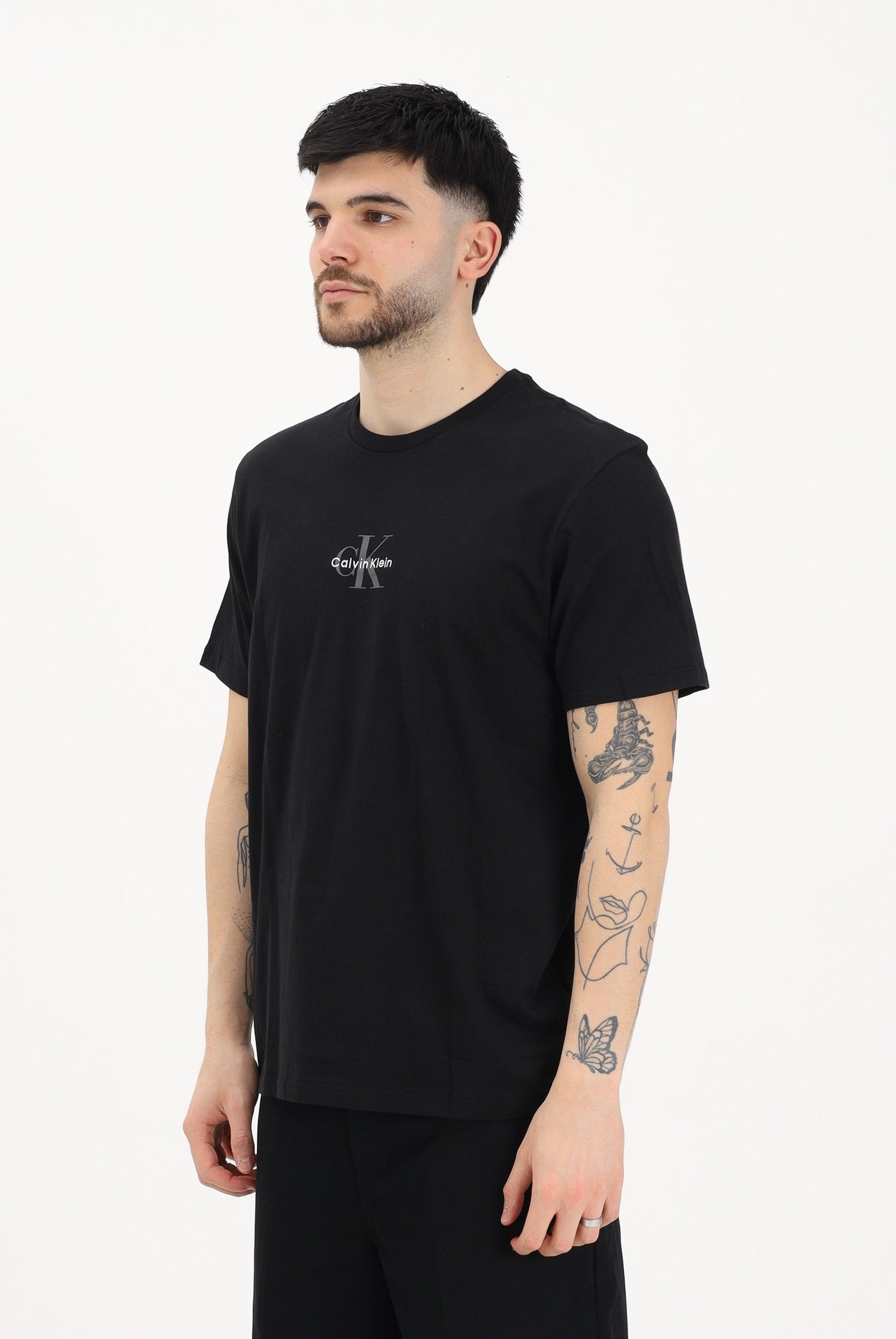 CALVIN KLEIN JEANS T-shirt a manica corta nera da uomo con logo LV04RB866G UB1 CALVIN KLEIN JEANS