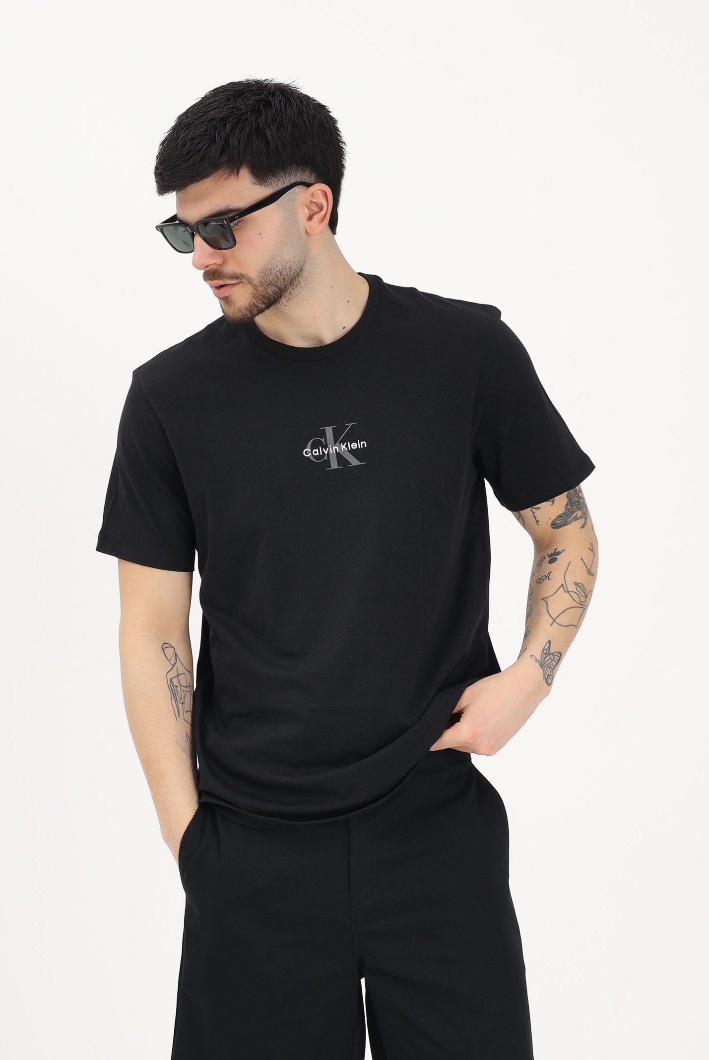 CALVIN KLEIN JEANS T-shirt a manica corta nera da uomo con logo LV04RB866G UB1 CALVIN KLEIN JEANS