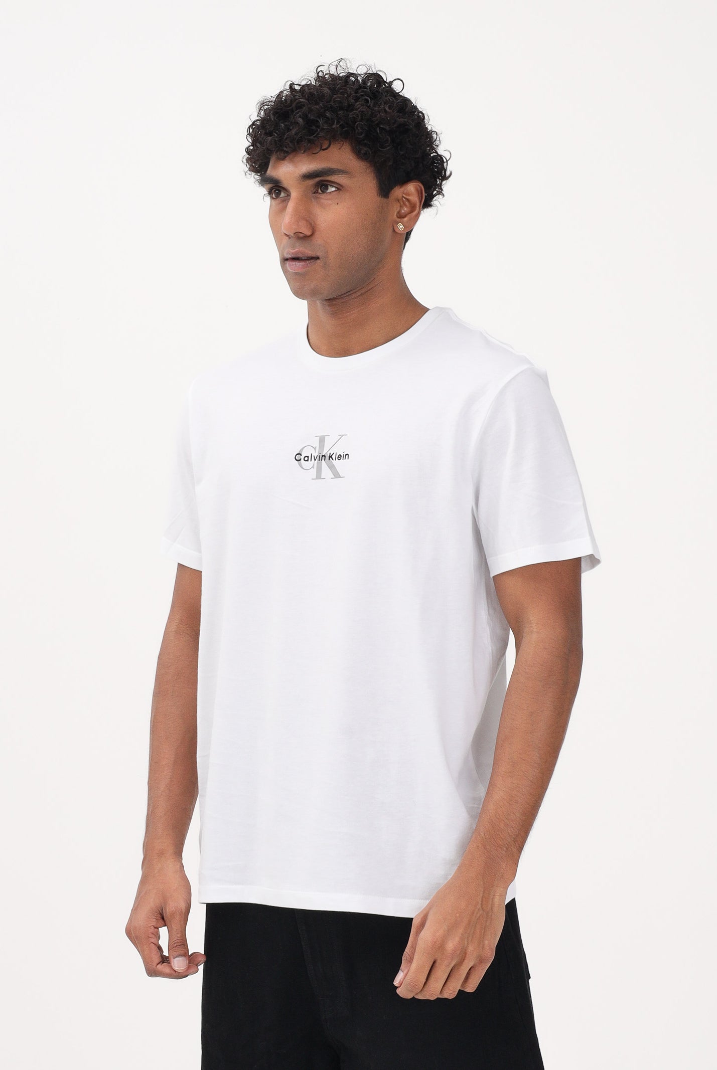 CALVIN KLEIN JEANS T-shirt a manica corta bianca da uomo con logo LV04RB866G YAF CALVIN KLEIN JEANS