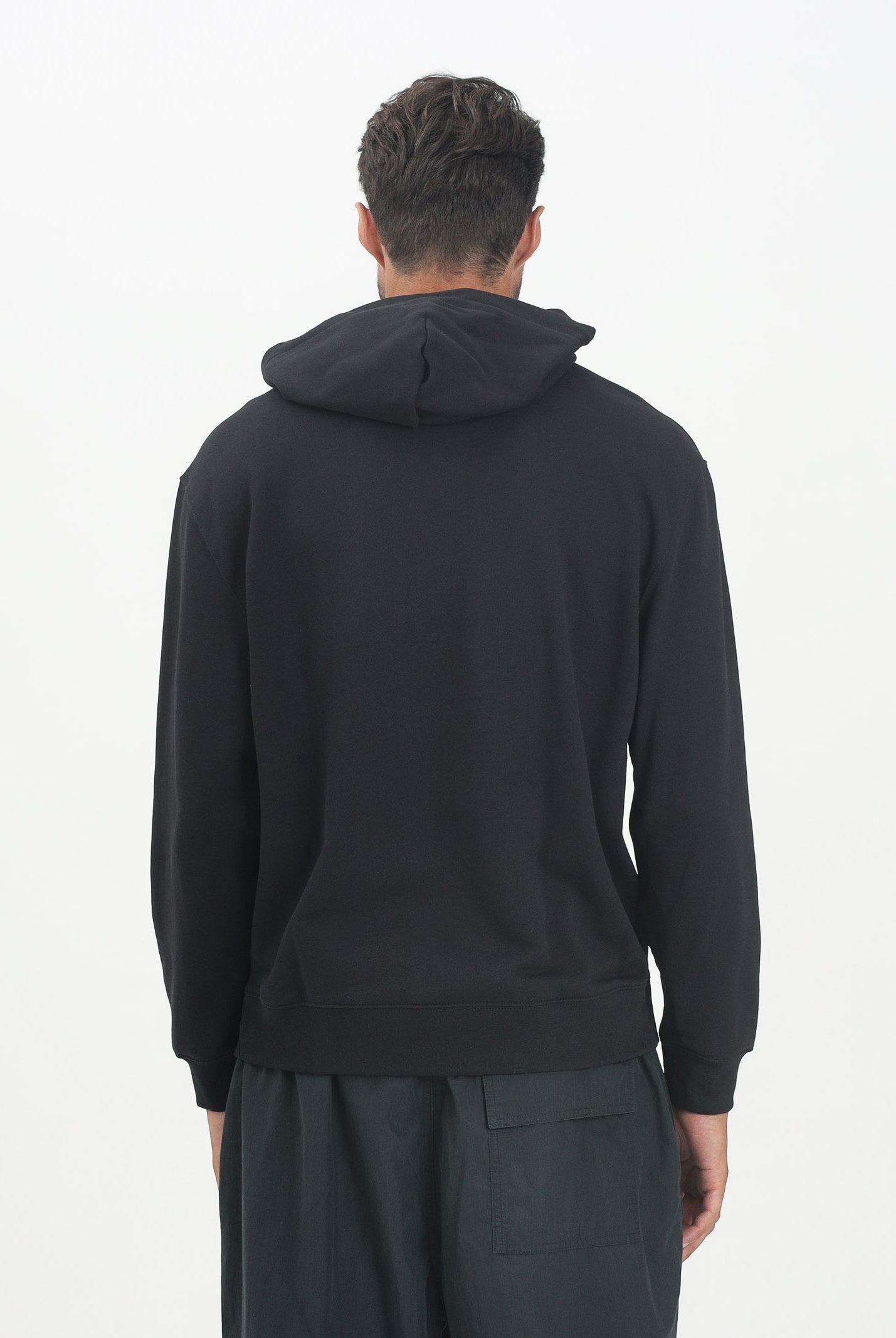 CALVIN KLEIN JEANS Felpa con cappuccio nera da uomo con stemma logo LV04RC274GUB1 . CALVIN KLEIN JEANS