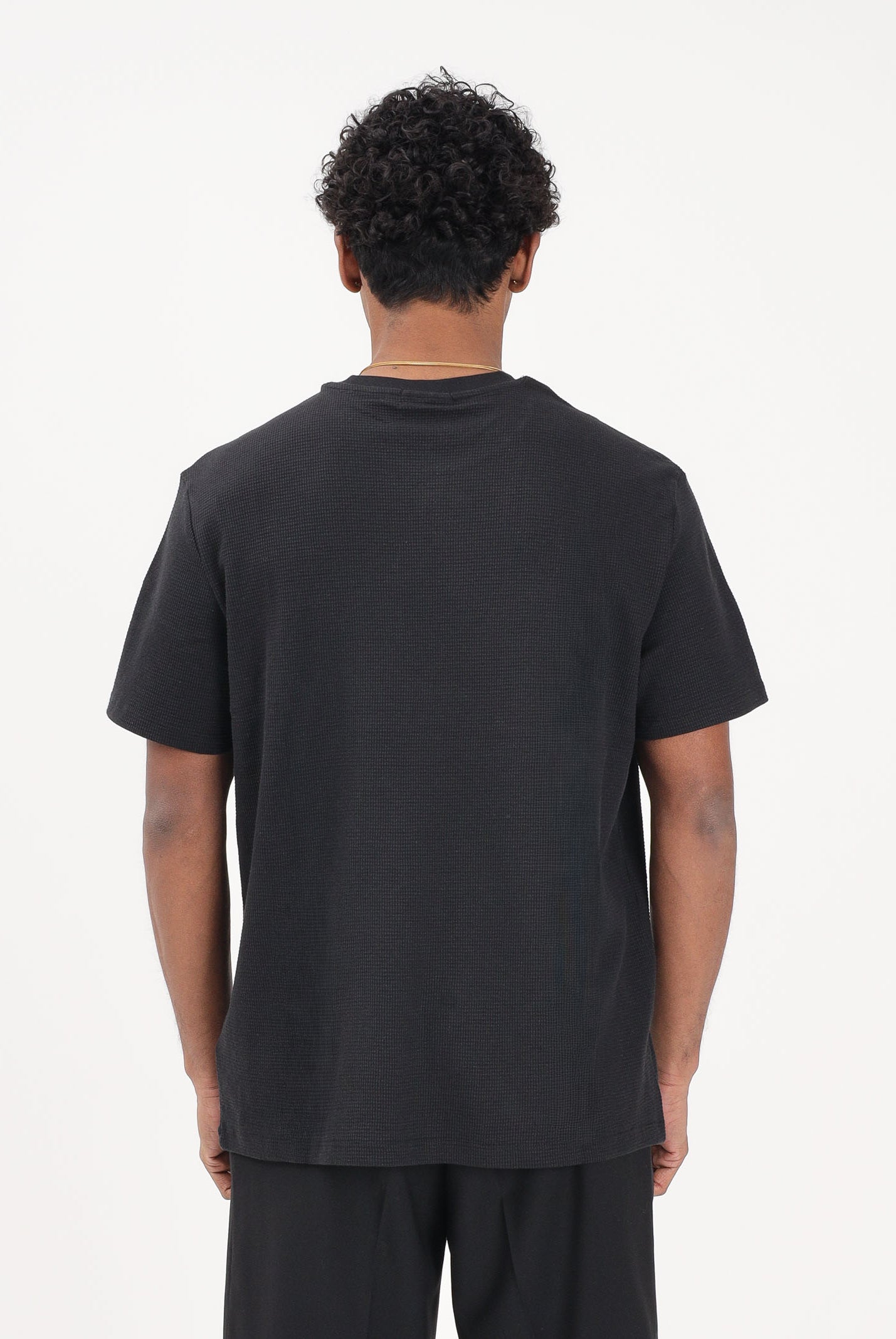 CALVIN KLEIN JEANS T-shirt a manica corta nera da uomo con patch logo LV04RD008G UB1 CALVIN KLEIN JEANS