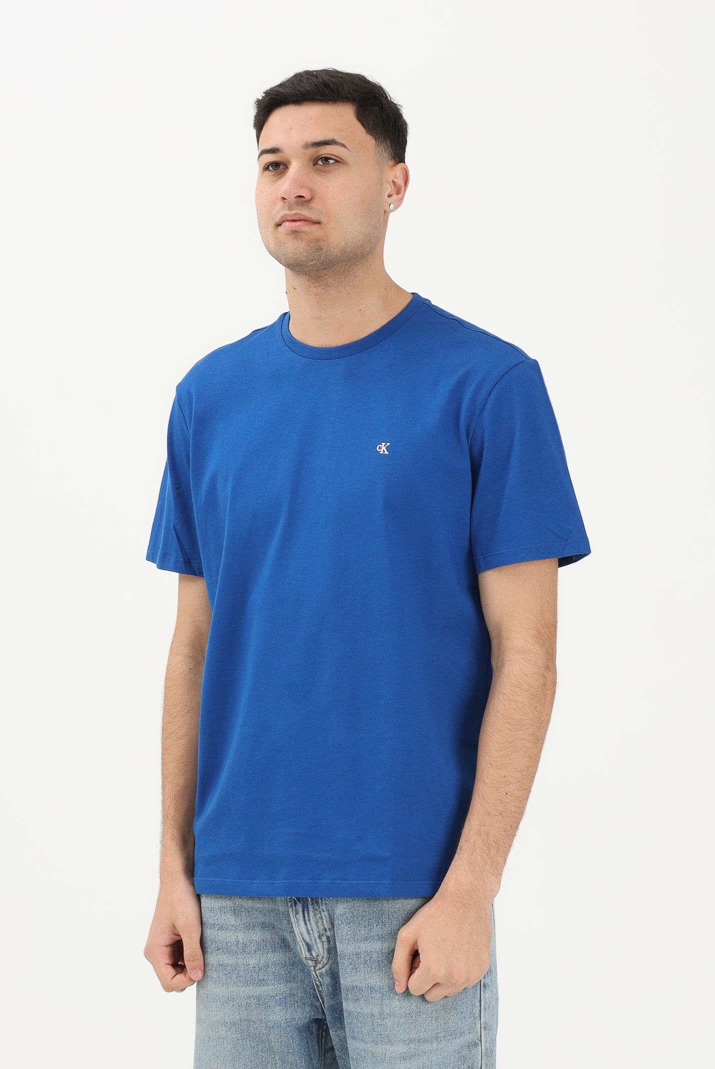 CALVIN KLEIN JEANS T-shirt a manica corta blu da uomo con logo LV04RD254G2IL . CALVIN KLEIN JEANS