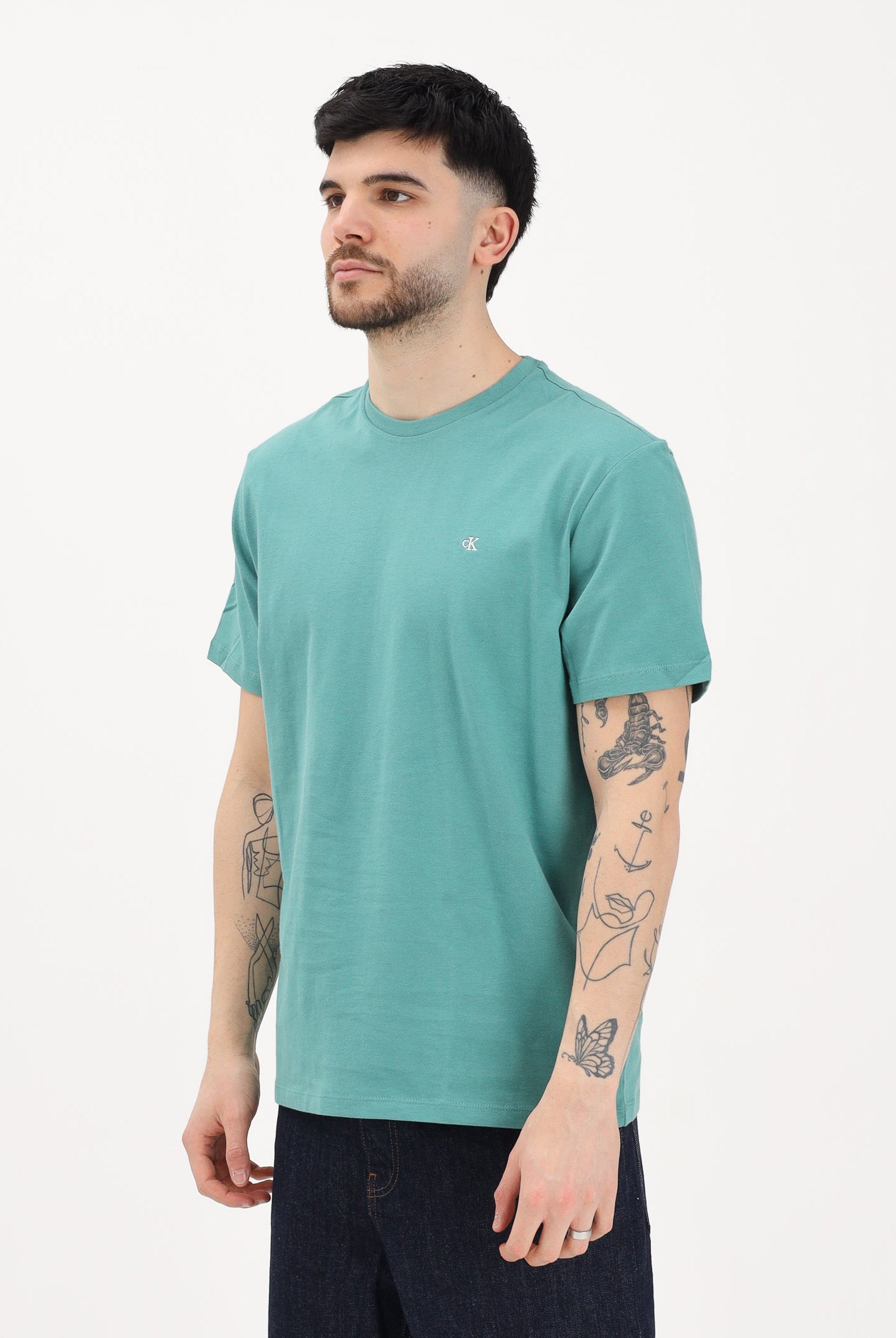 CALVIN KLEIN JEANS T-shirt a manica corta verde da uomo con logo LV04RD254G VFL CALVIN KLEIN JEANS