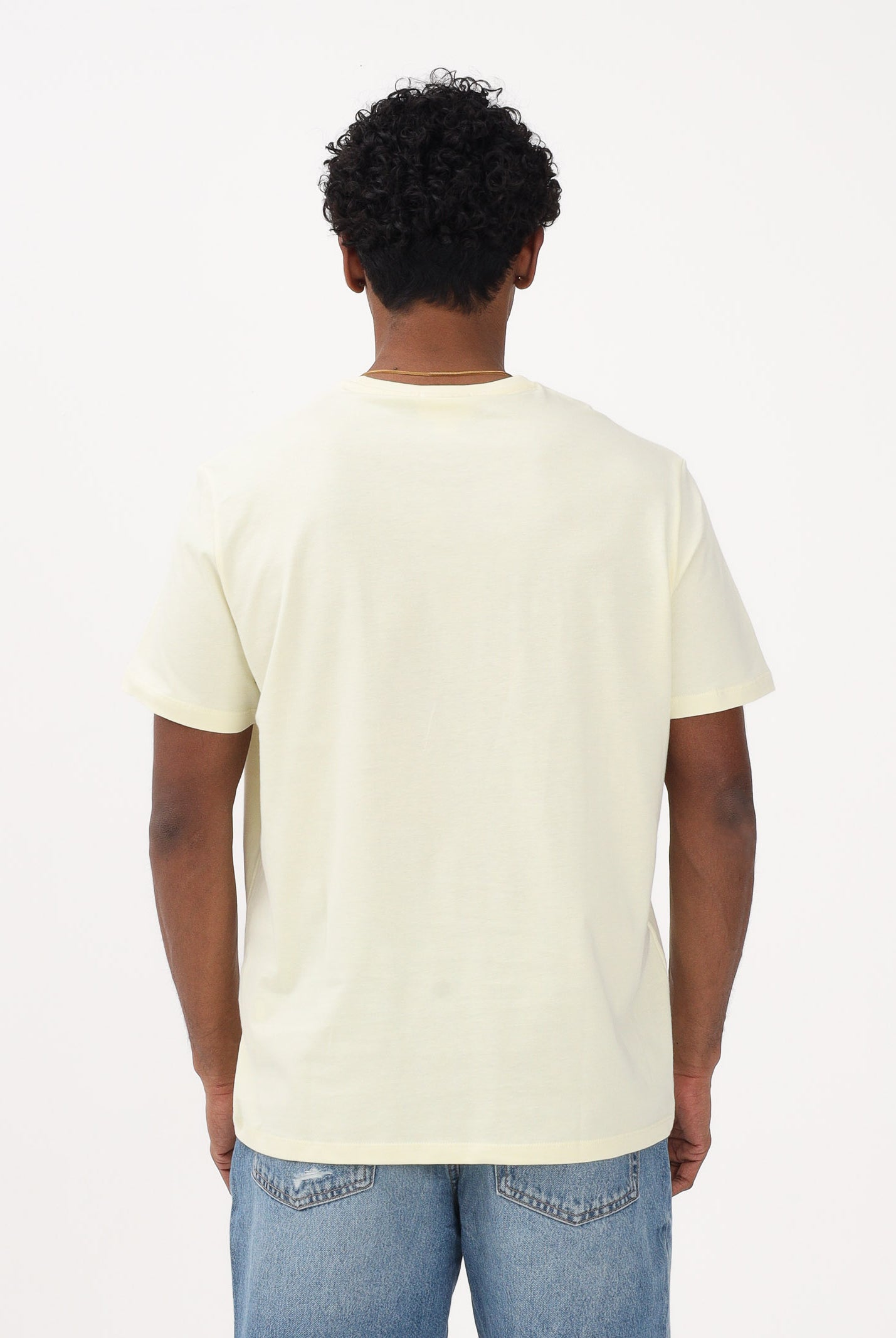CALVIN KLEIN JEANS T-shirt a manica corta giallo chiaro da uomo con ricamo CK LV04RD254G ZRK CALVIN KLEIN JEANS