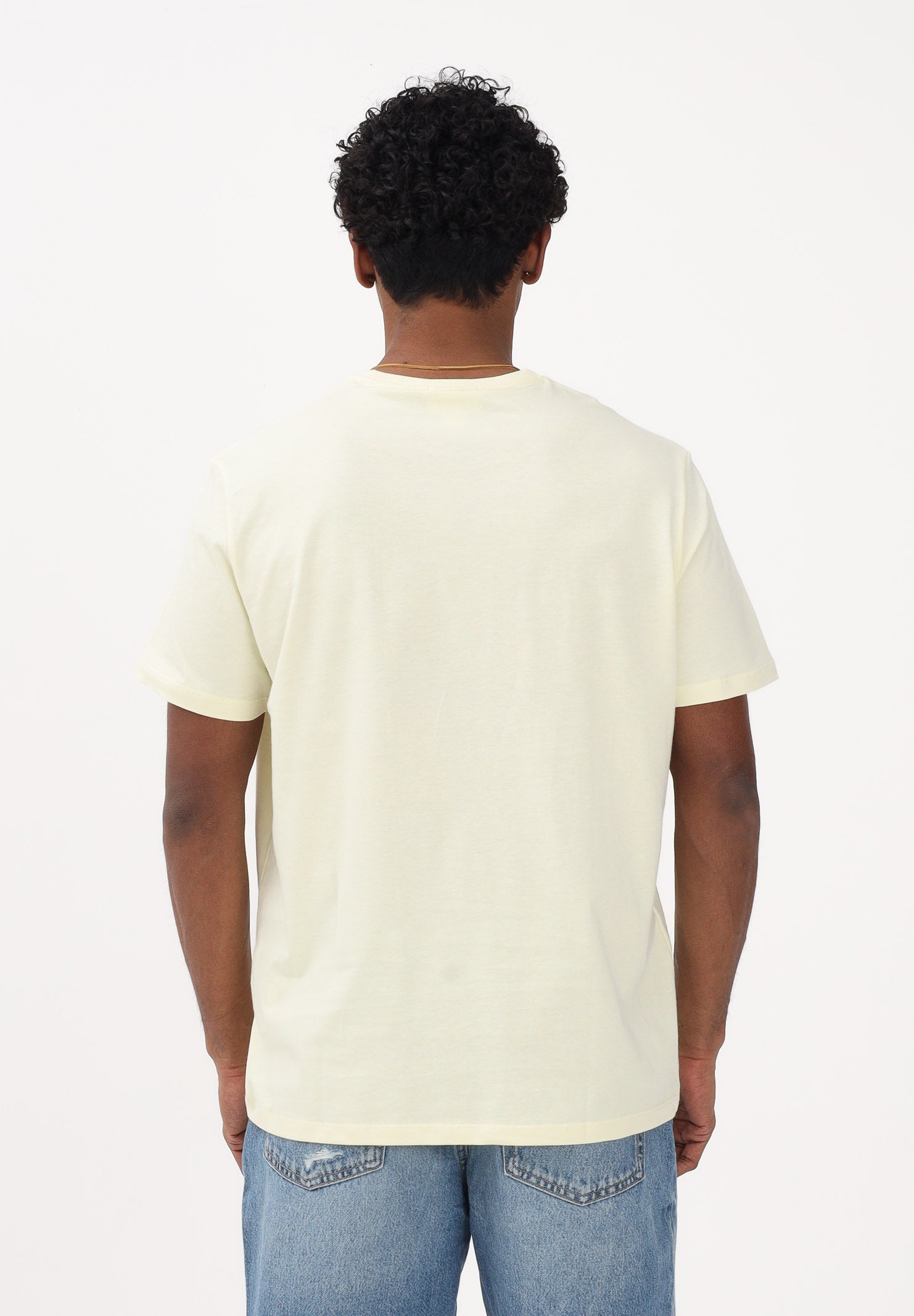CALVIN KLEIN JEANS T-shirt a manica corta giallo chiaro da uomo con ricamo CK LV04RD254G ZRK CALVIN KLEIN JEANS