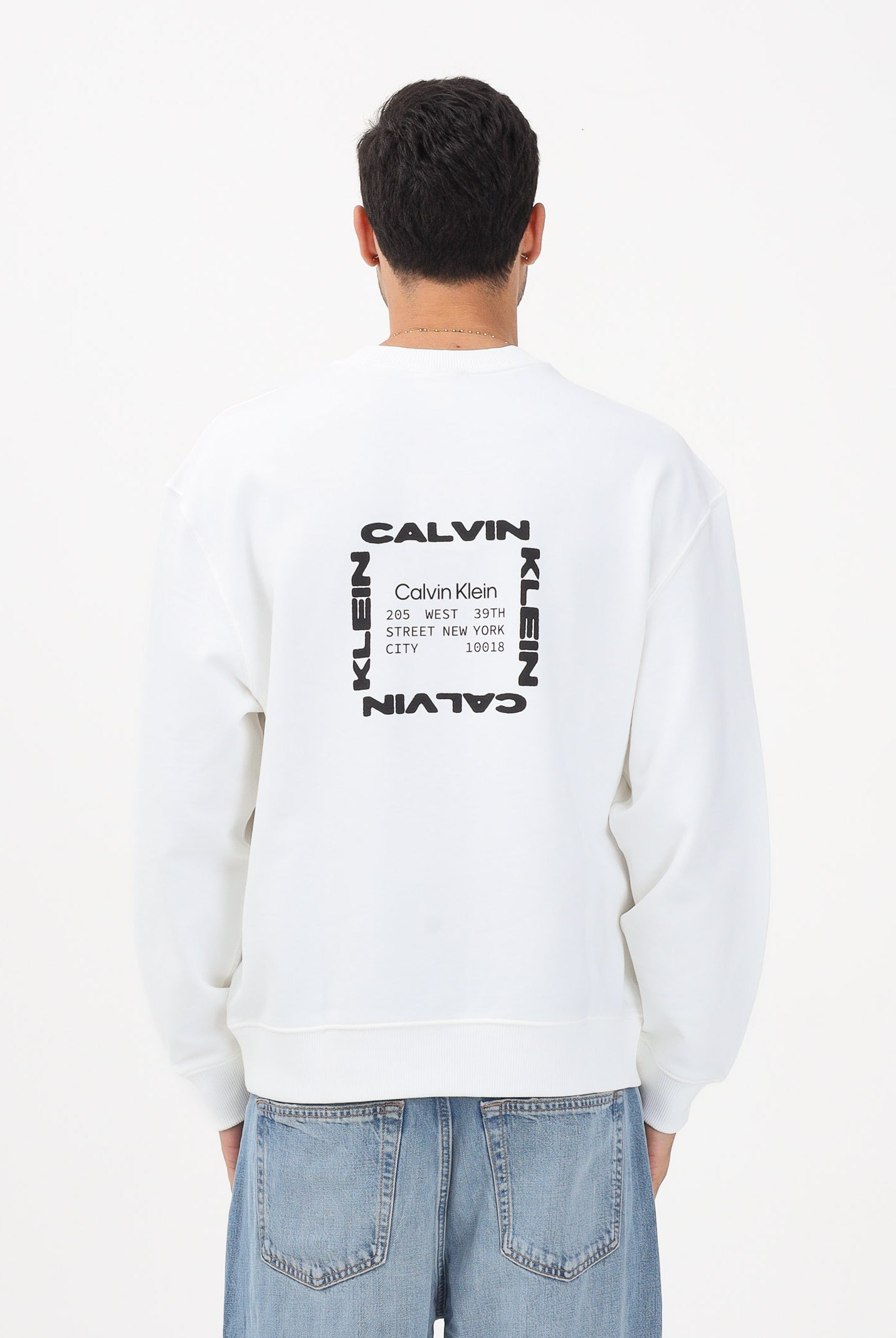 CALVIN KLEIN JEANS Felpa girocollo GRAPHIC bianca da uomo LV04RE254GYAF . CALVIN KLEIN JEANS