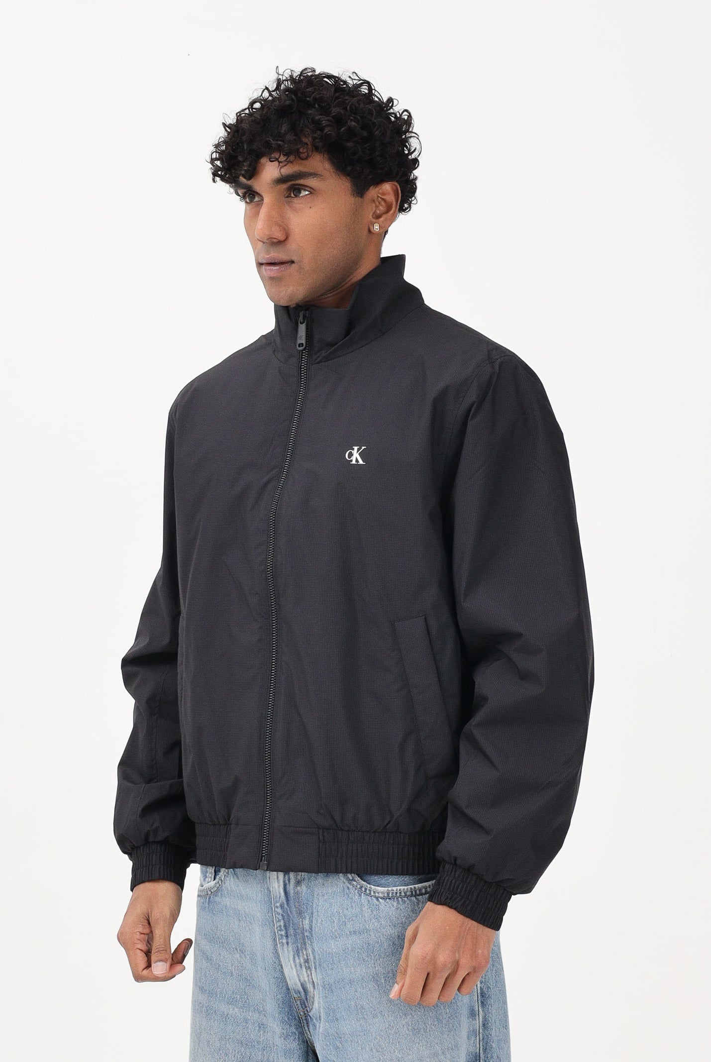 CALVIN KLEIN JEANS Giacca a vento Harrington nera da uomo LV04RE515GUB1 . CALVIN KLEIN JEANS