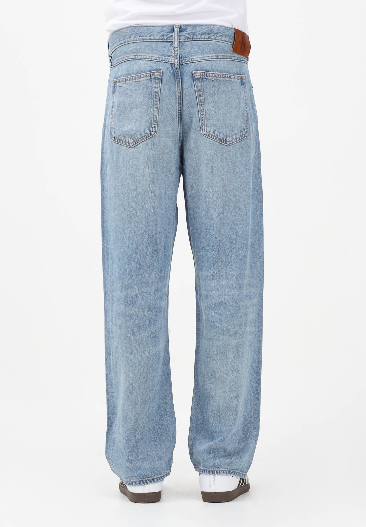 CALVIN KLEIN JEANS Jeans Straight 90's Tencel Blend in denim medio da uomo LV04RE718G2U1 . CALVIN KLEIN JEANS