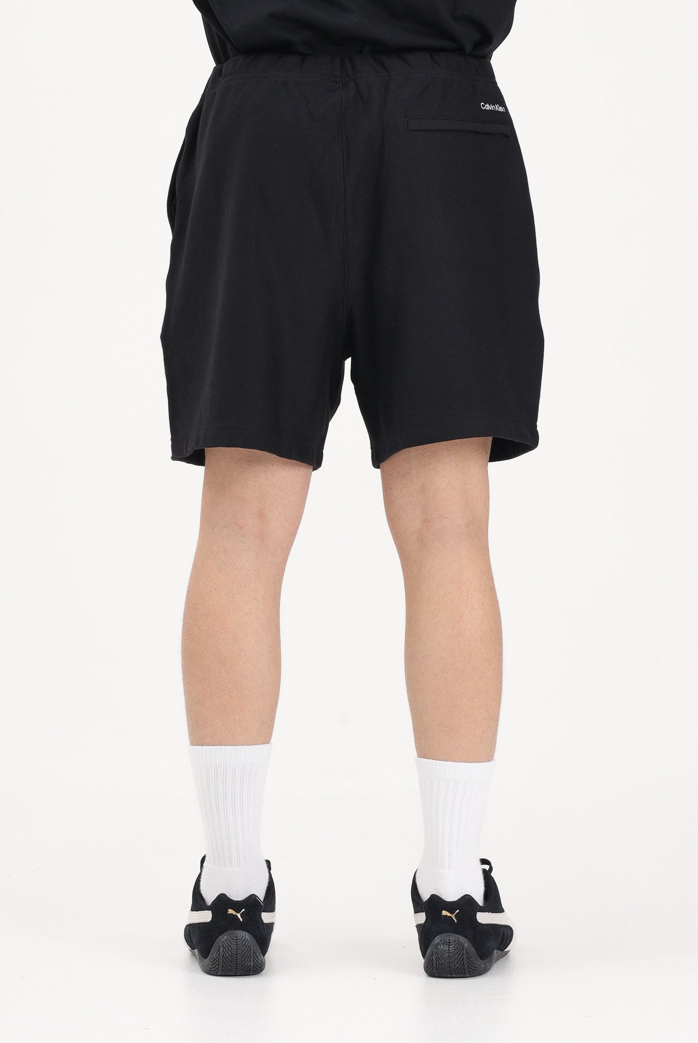 CALVIN KLEIN JEANS Shorts sportivo nero da uomo con logo a contrasto LV04RF275G UB1 CALVIN KLEIN JEANS