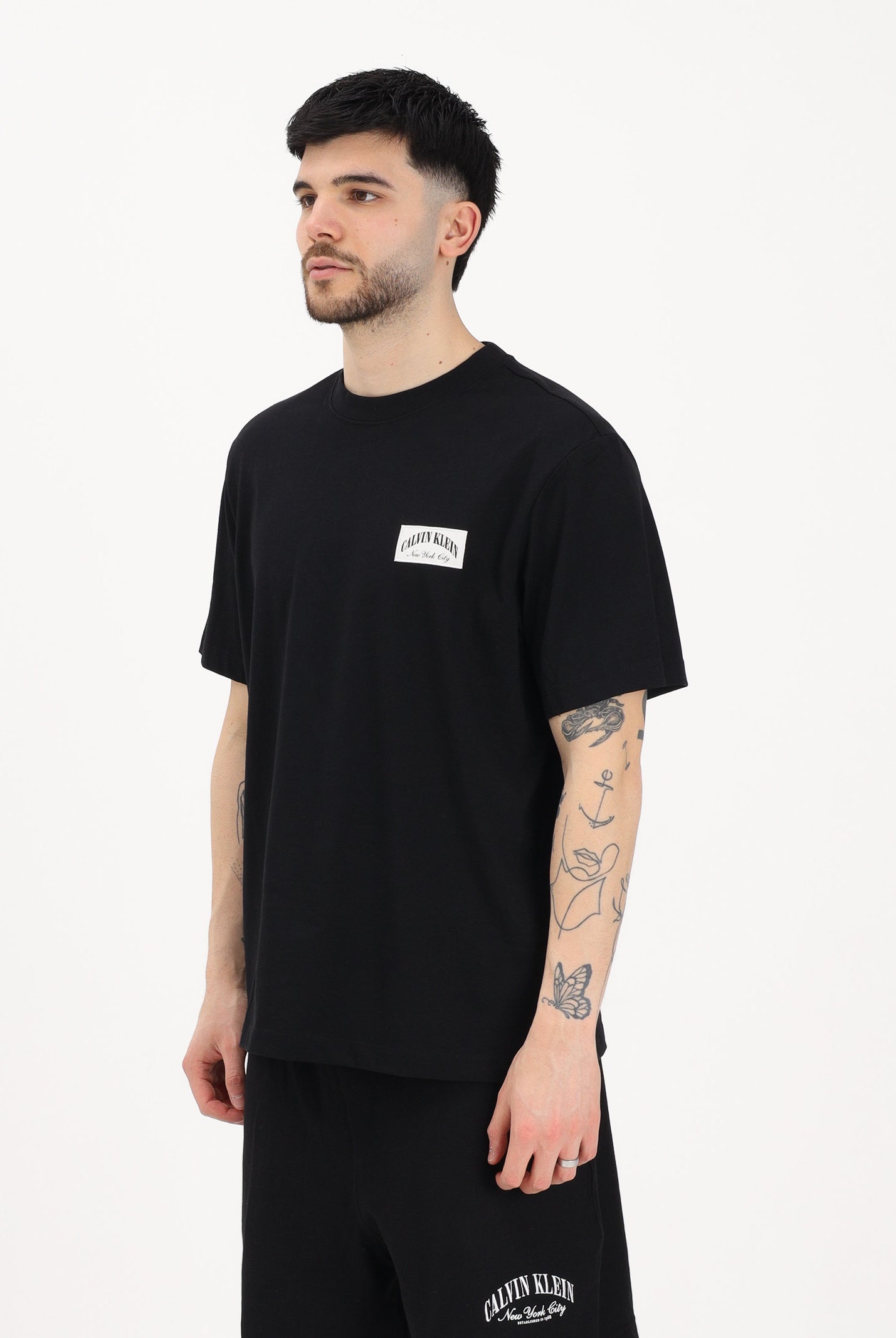 CALVIN KLEIN JEANS T-shirt a manica corta nera da uomo con logo LV04RF294G UB1 CALVIN KLEIN JEANS