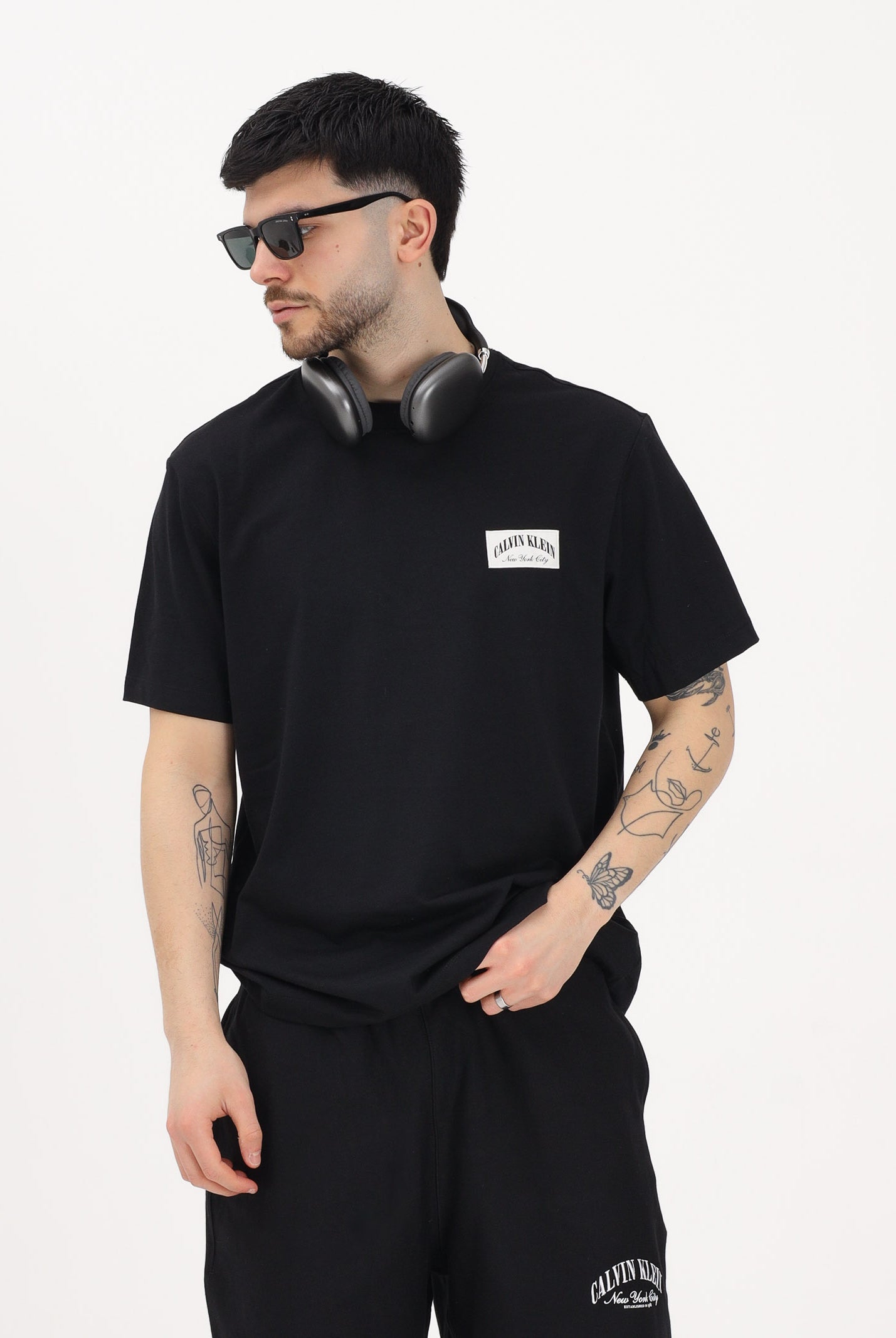 CALVIN KLEIN JEANS T-shirt a manica corta nera da uomo con logo LV04RF294G UB1 CALVIN KLEIN JEANS