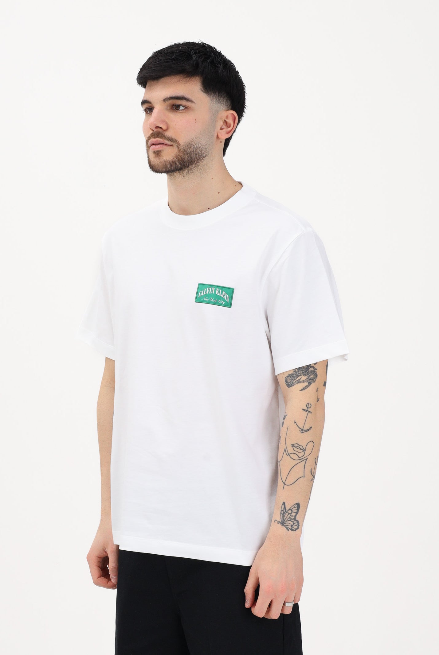 CALVIN KLEIN JEANS T-shirt a manica corta bianca da uomo con logo LV04RF294G YAF CALVIN KLEIN JEANS