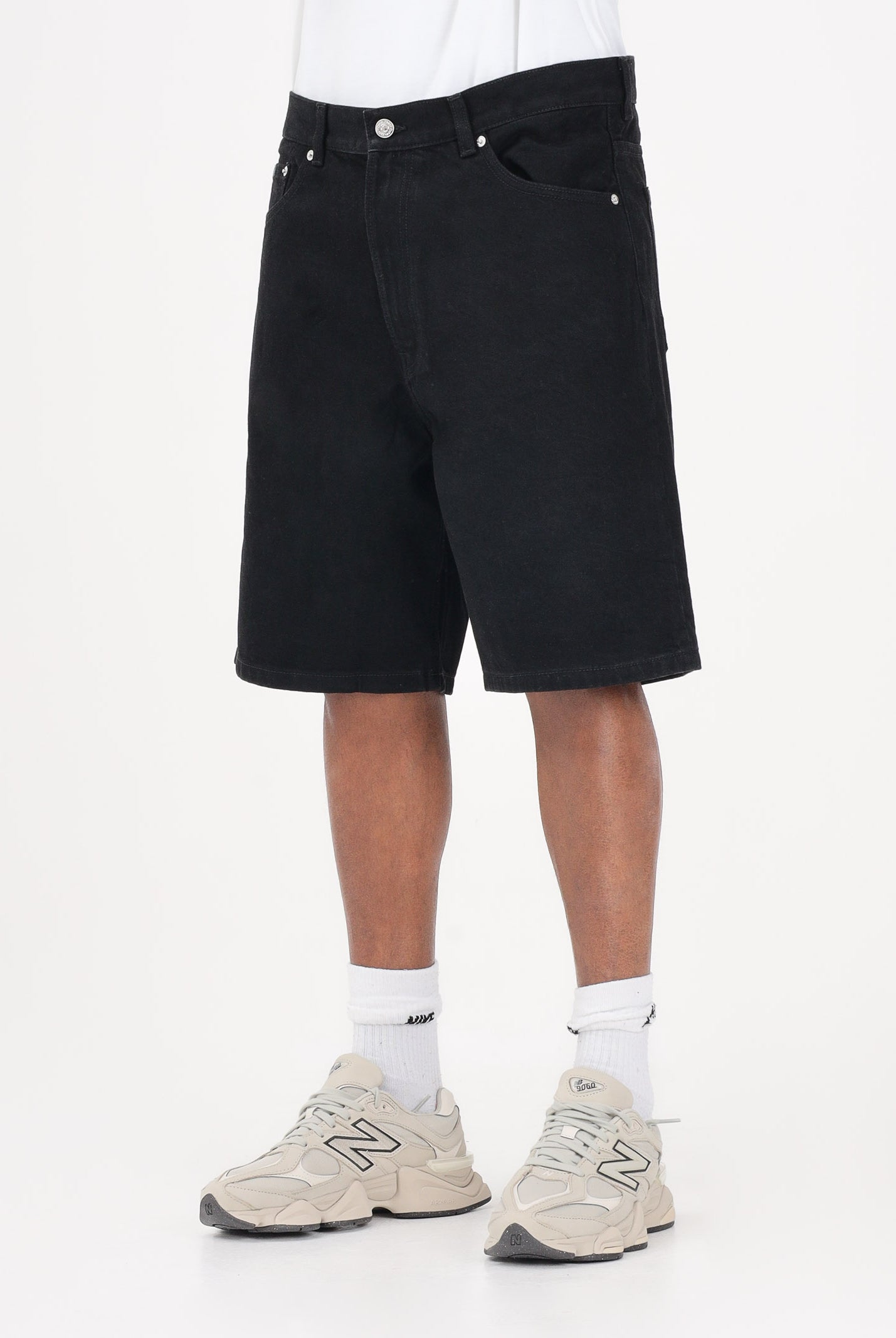 CALVIN KLEIN JEANS Shorts in denim nero da uomo LV04RF794G JW4 CALVIN KLEIN JEANS