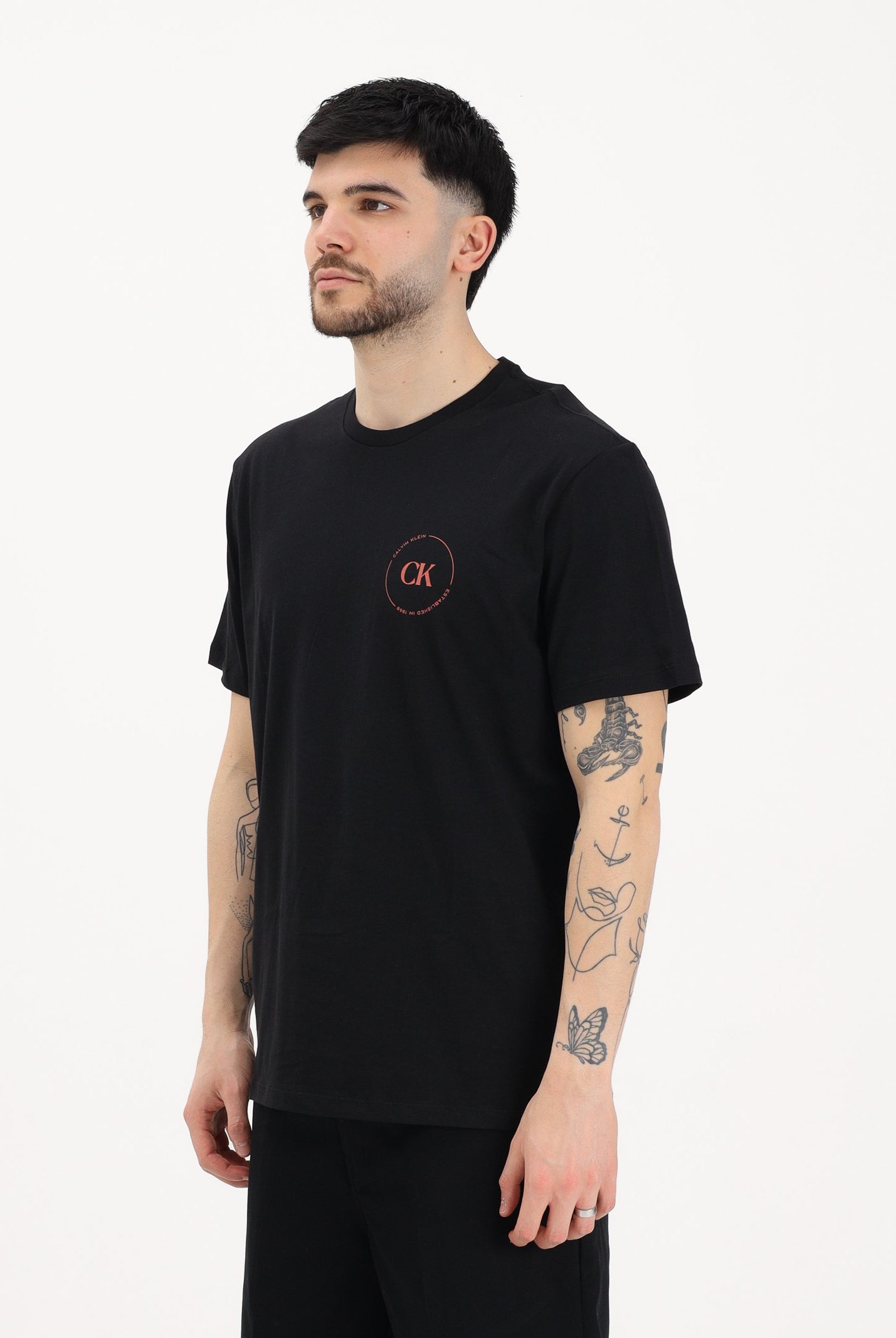 CALVIN KLEIN JEANS T-shirt a manica corta nera da uomo con stampa sul retro LV04RF801G UB1 CALVIN KLEIN JEANS