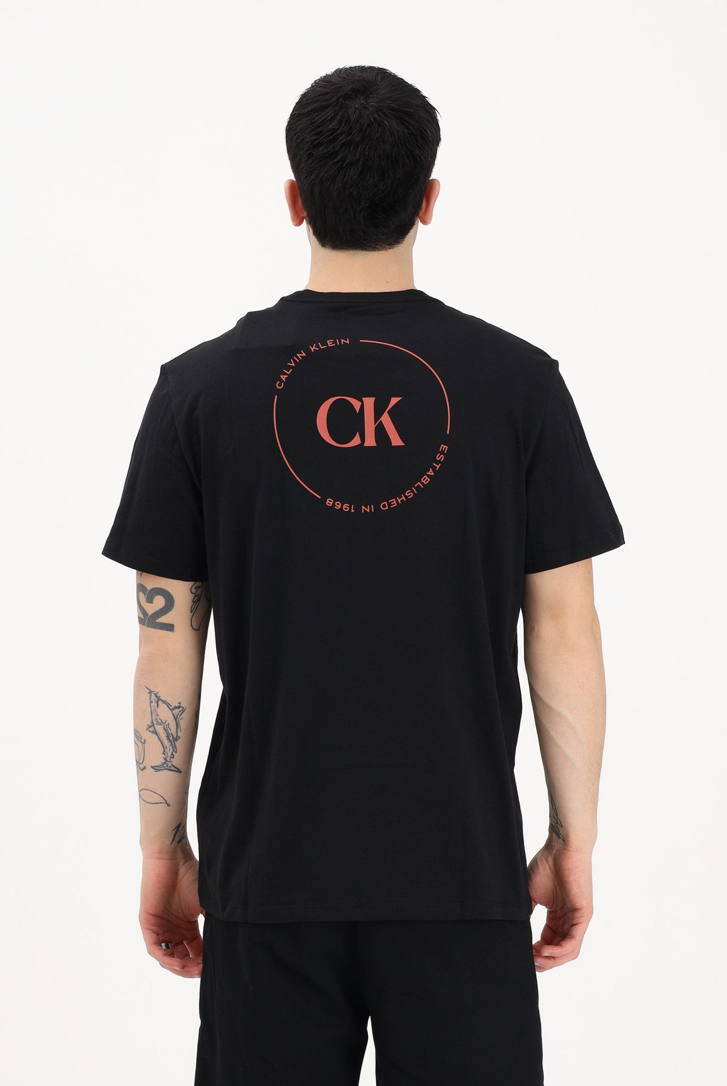 CALVIN KLEIN JEANS T-shirt a manica corta nera da uomo con stampa sul retro LV04RF801G UB1 CALVIN KLEIN JEANS