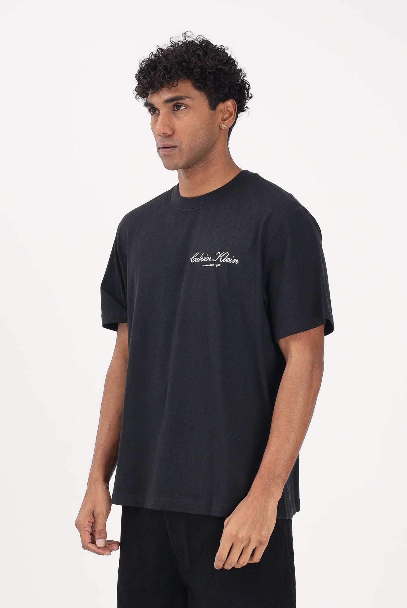 CALVIN KLEIN JEANS T-shirt a manica corta nera da uomo con logo LV04RF822G UB1 CALVIN KLEIN JEANS