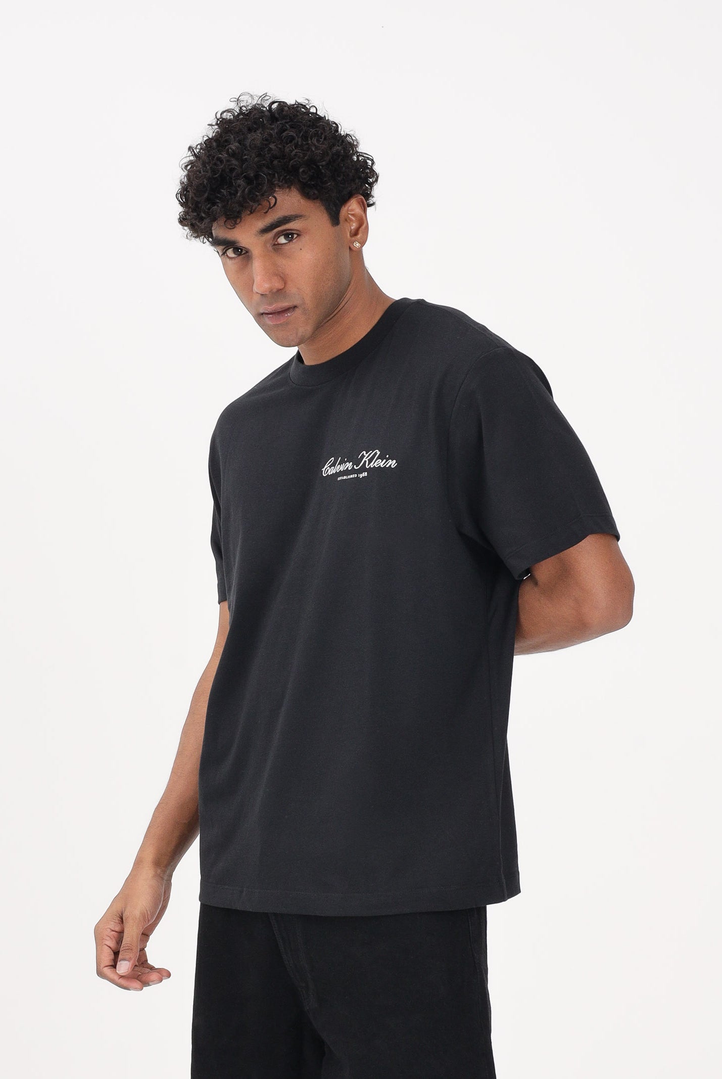CALVIN KLEIN JEANS T-shirt a manica corta nera da uomo con logo LV04RF822G UB1 CALVIN KLEIN JEANS