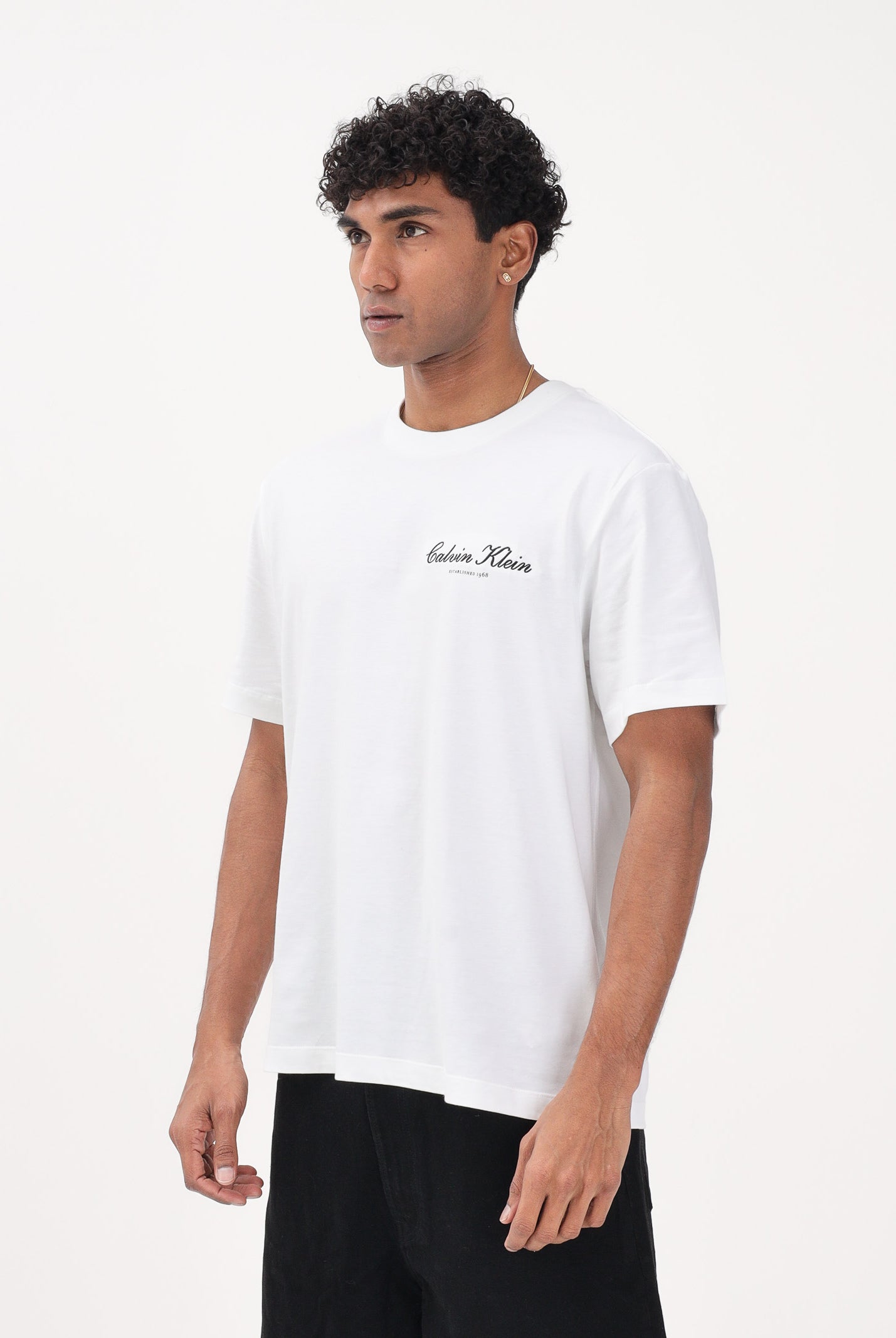 CALVIN KLEIN JEANS T-shirt a manica corta bianca da uomo con logo LV04RF822G YAF CALVIN KLEIN JEANS