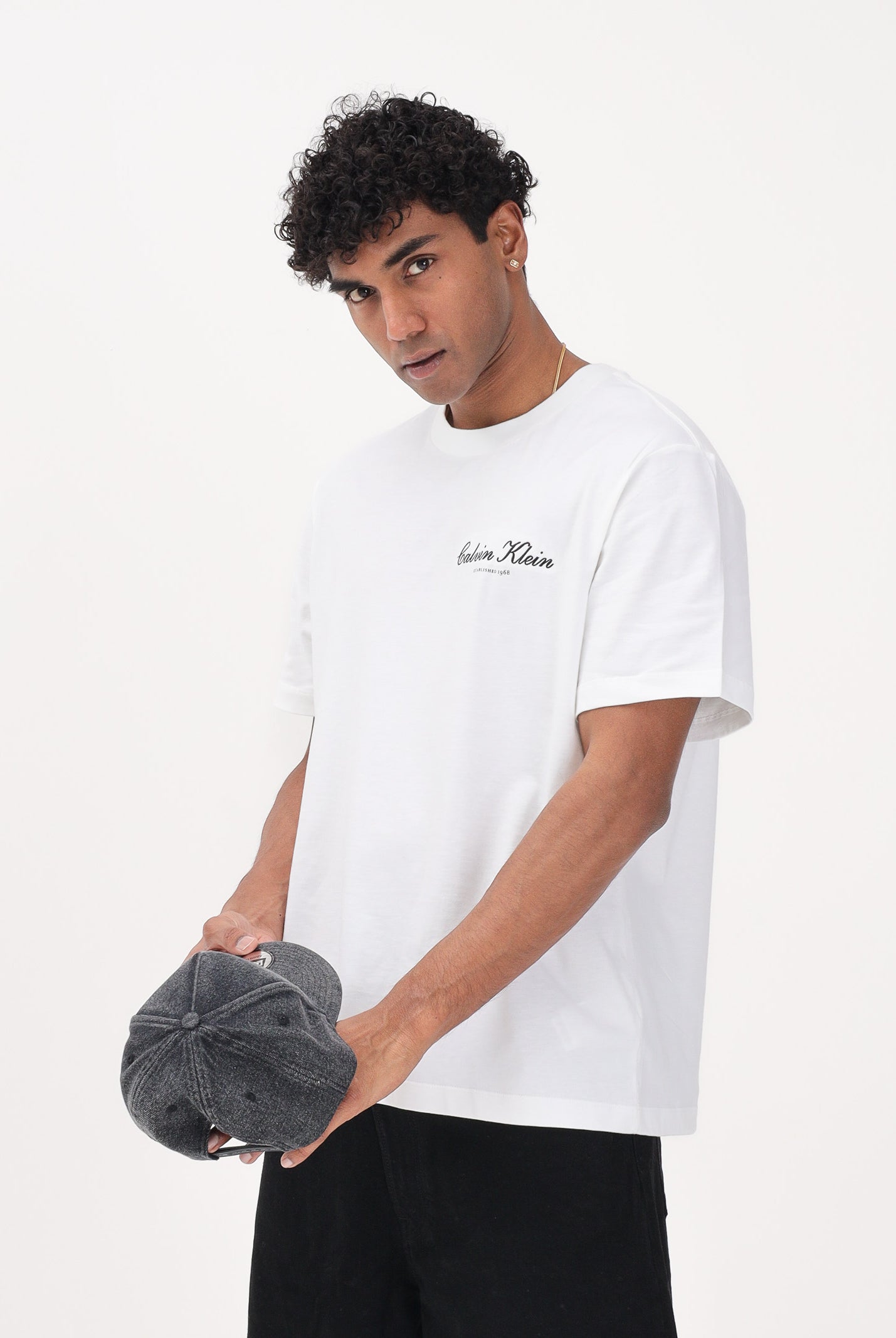 CALVIN KLEIN JEANS T-shirt a manica corta bianca da uomo con logo LV04RF822G YAF CALVIN KLEIN JEANS