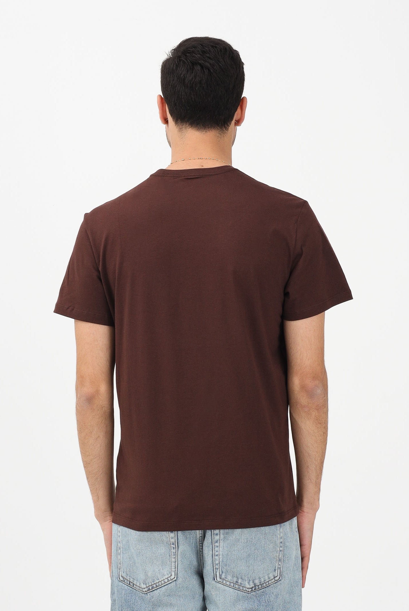 CALVIN KLEIN JEANS T-shirt a manica corta marrone da uomo con stampa logo LV14RE816G2IN . CALVIN KLEIN JEANS