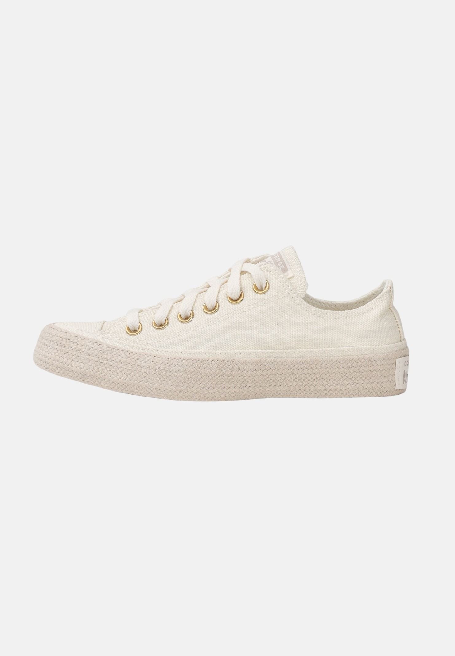 CONVERSE sneakers basse Chuck Taylor All Star Espadrille Egret/Papyrus/Gold beige off-white beige uomo donna A16925C . CONVERSE
