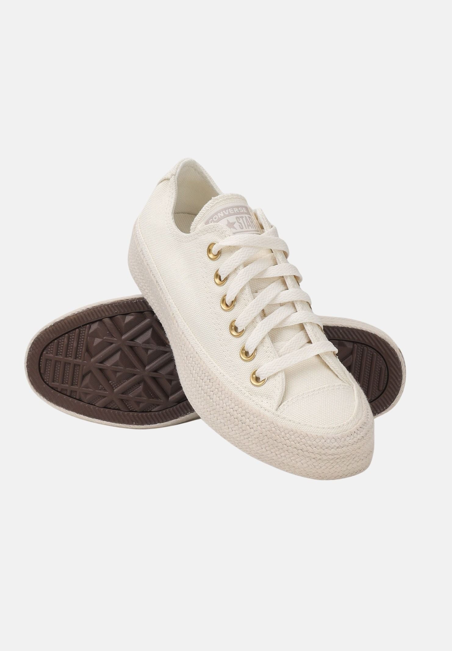 CONVERSE sneakers basse Chuck Taylor All Star Espadrille Egret/Papyrus/Gold beige off-white beige uomo donna A16925C . CONVERSE