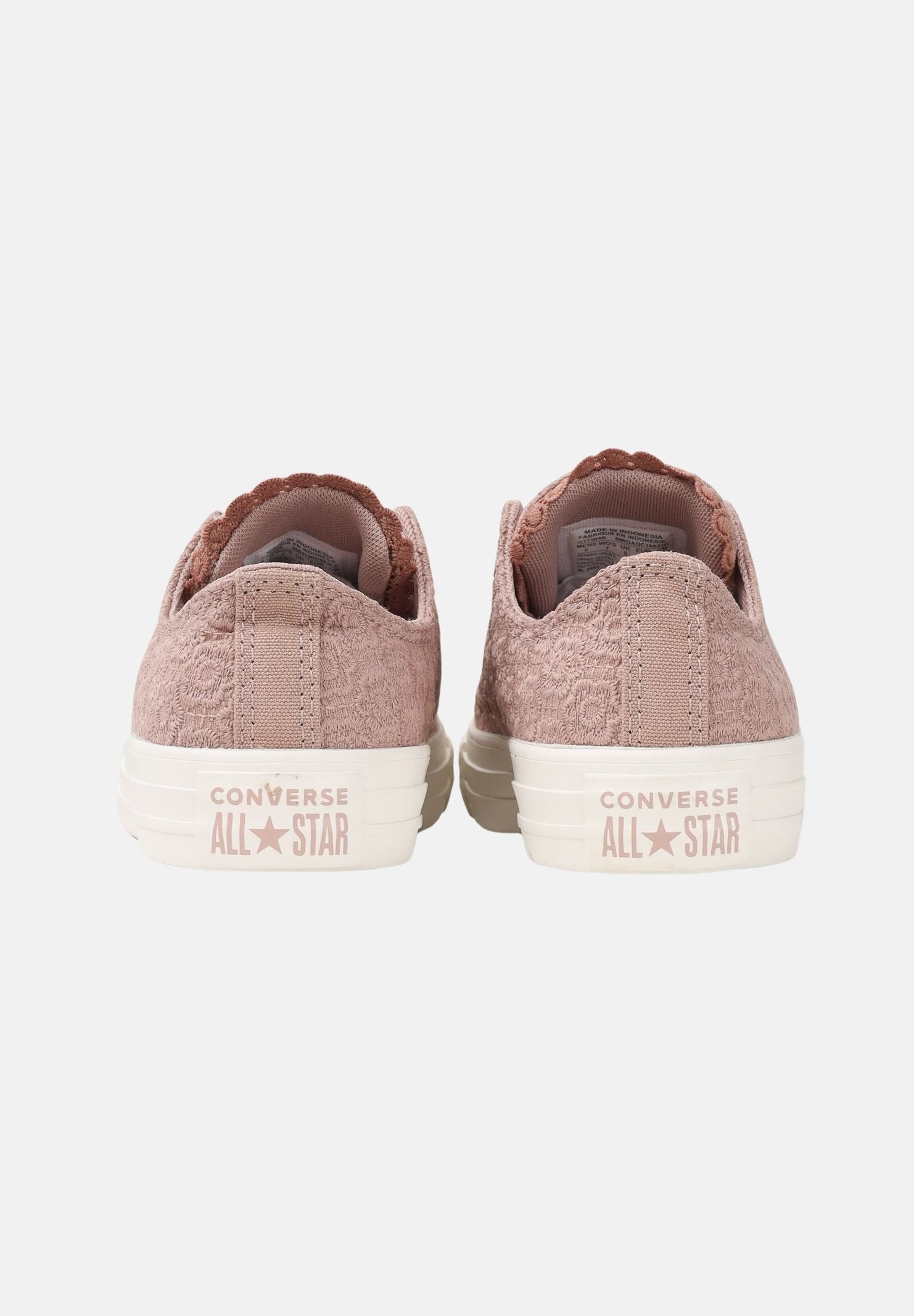 CONVERSE sneakers basse Chuck Taylor All Star Crochet Florals Brown-Cream marrone/crema donna. A17584C . CONVERSE