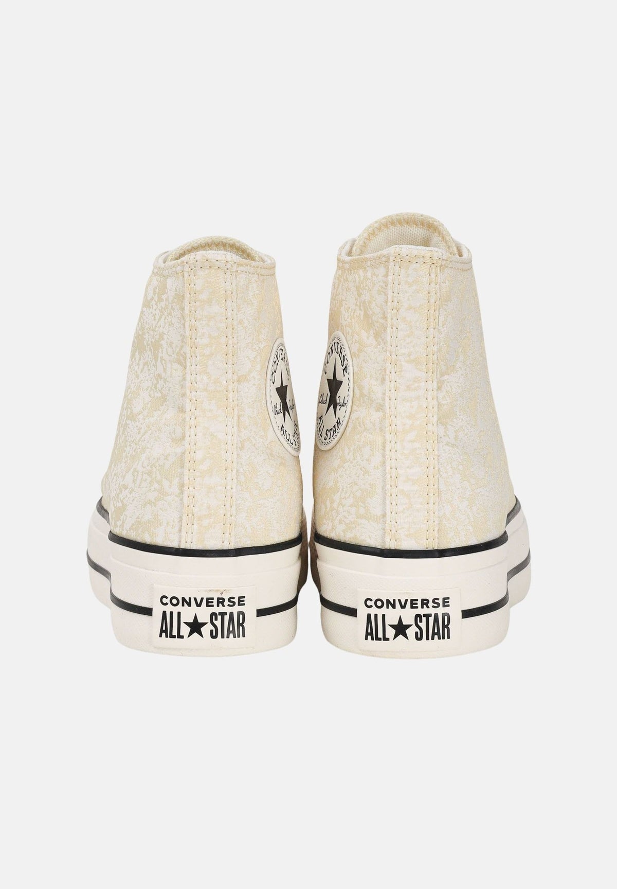 CONVERSE Sneakers Chuck Taylor All Star Lift Elevated Material Cano Alto panna e oro da donna A19115C . CONVERSE