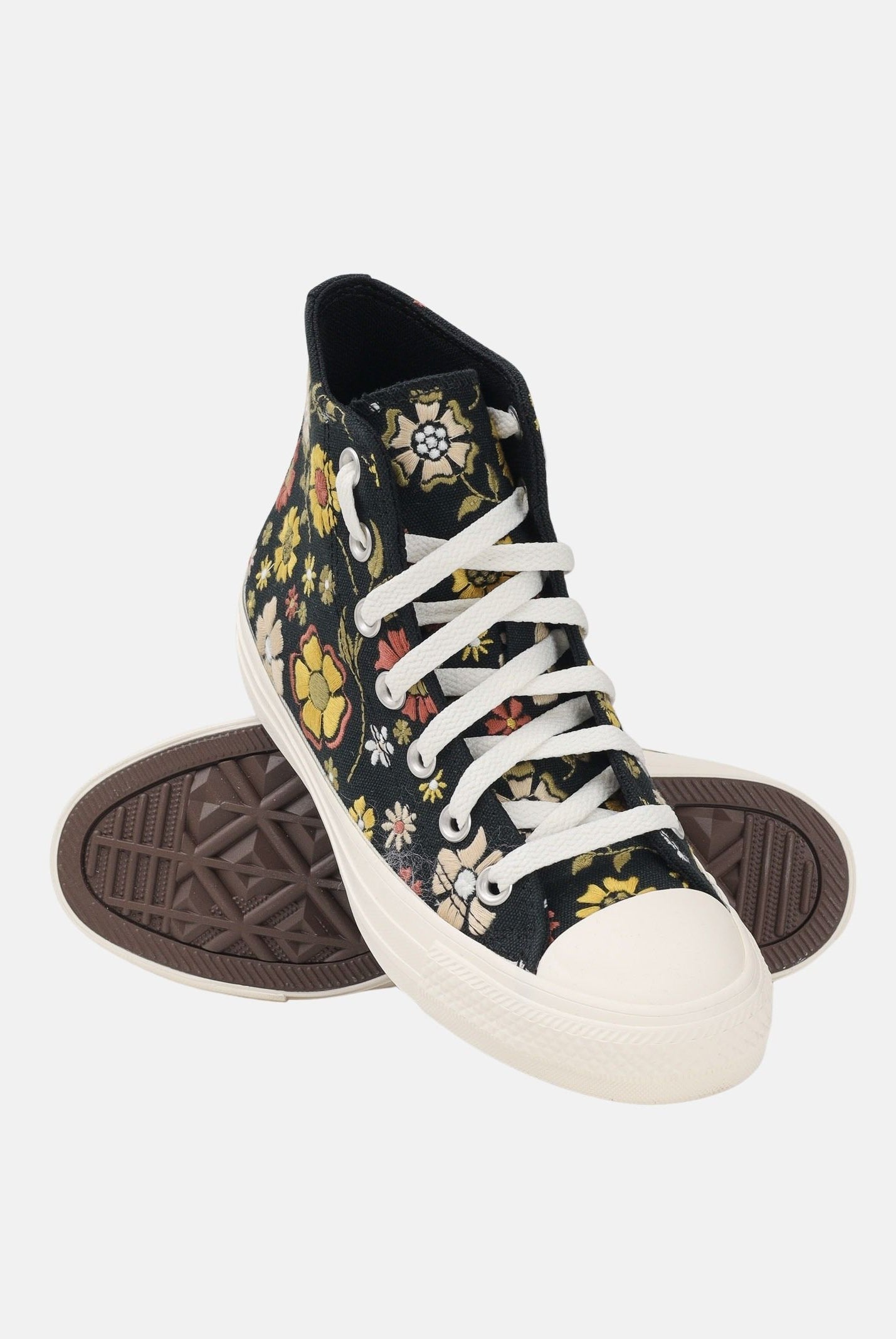 CONVERSE sneakers alte Chuck Taylor All Star Retro Flowers Black nero fantasia floreale donna. A20022C . CONVERSE
