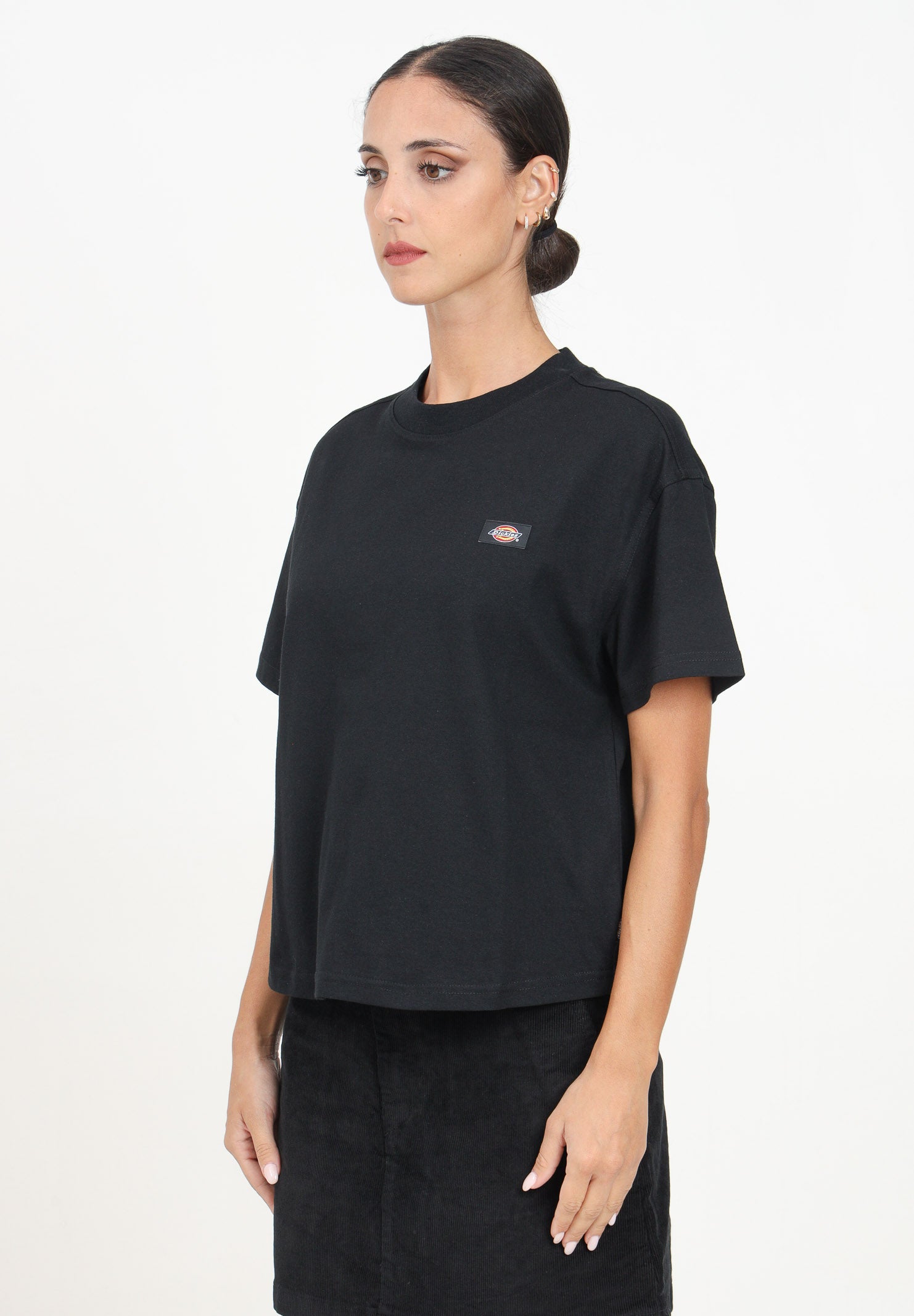 DICKIES T-shirt a manica corta Oakport nera da donna DK0A4Y8LBLK1 . DIckies