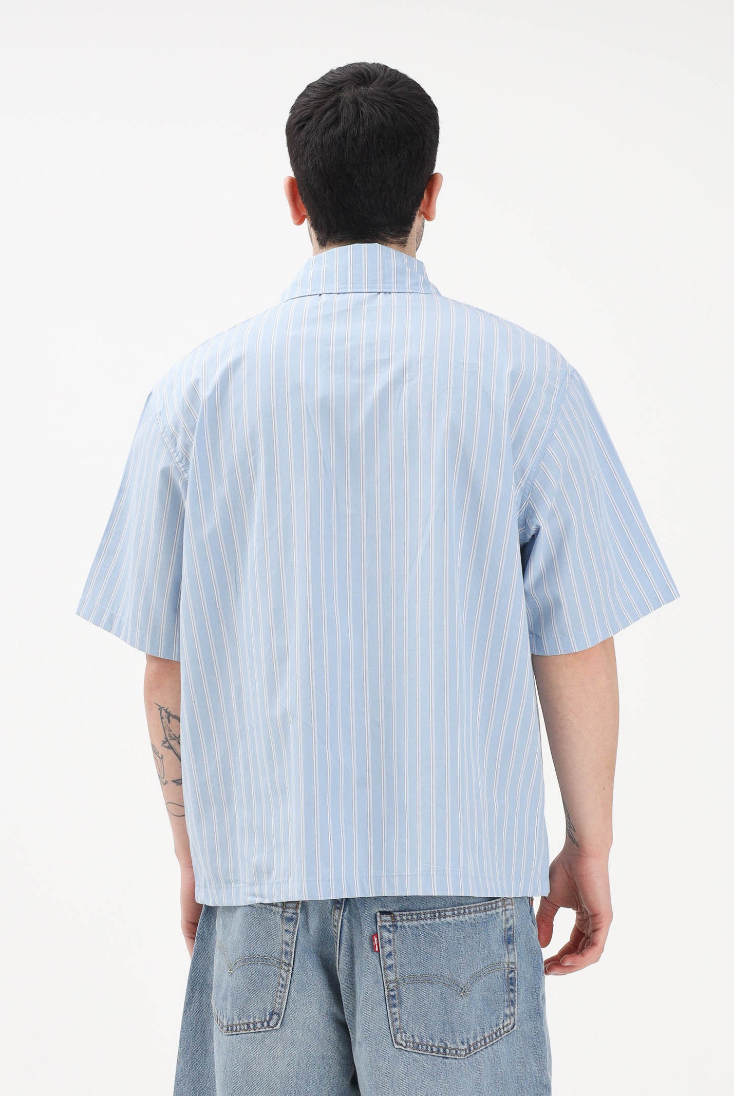 DICKIES Camicia a manica corta Venedocia azzurra da uomo con motivo a righe DK0A88GUL391 . DIckies