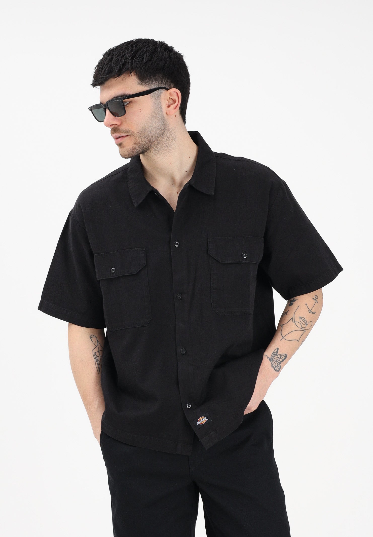 DICKIES Camicia a manica corta Unionville nera da uomo DK0A88N9BLK1 . DIckies