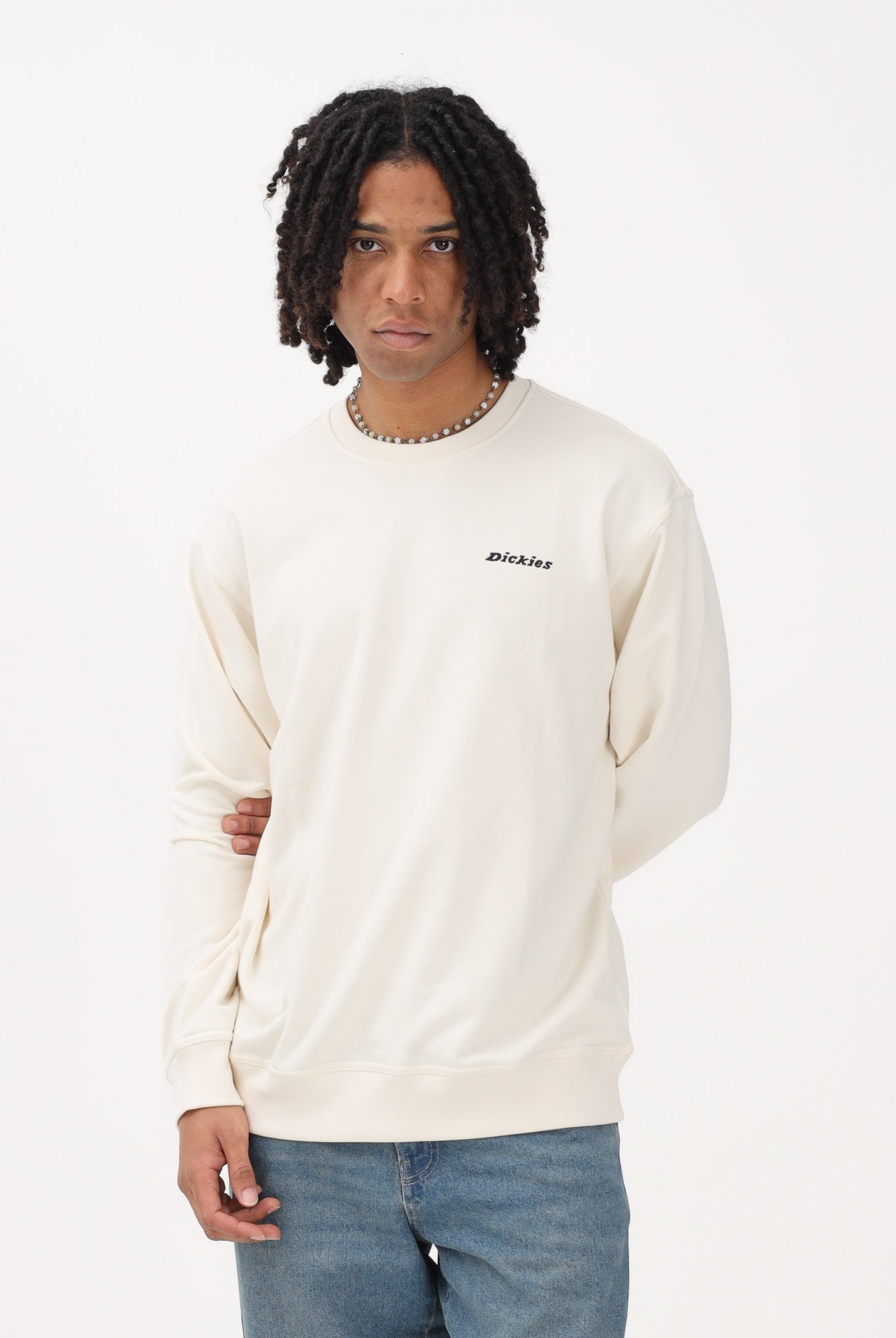 DICKIES Felpa girocollo Loretto panna da uomo DK0A88OCECR1 . DIckies