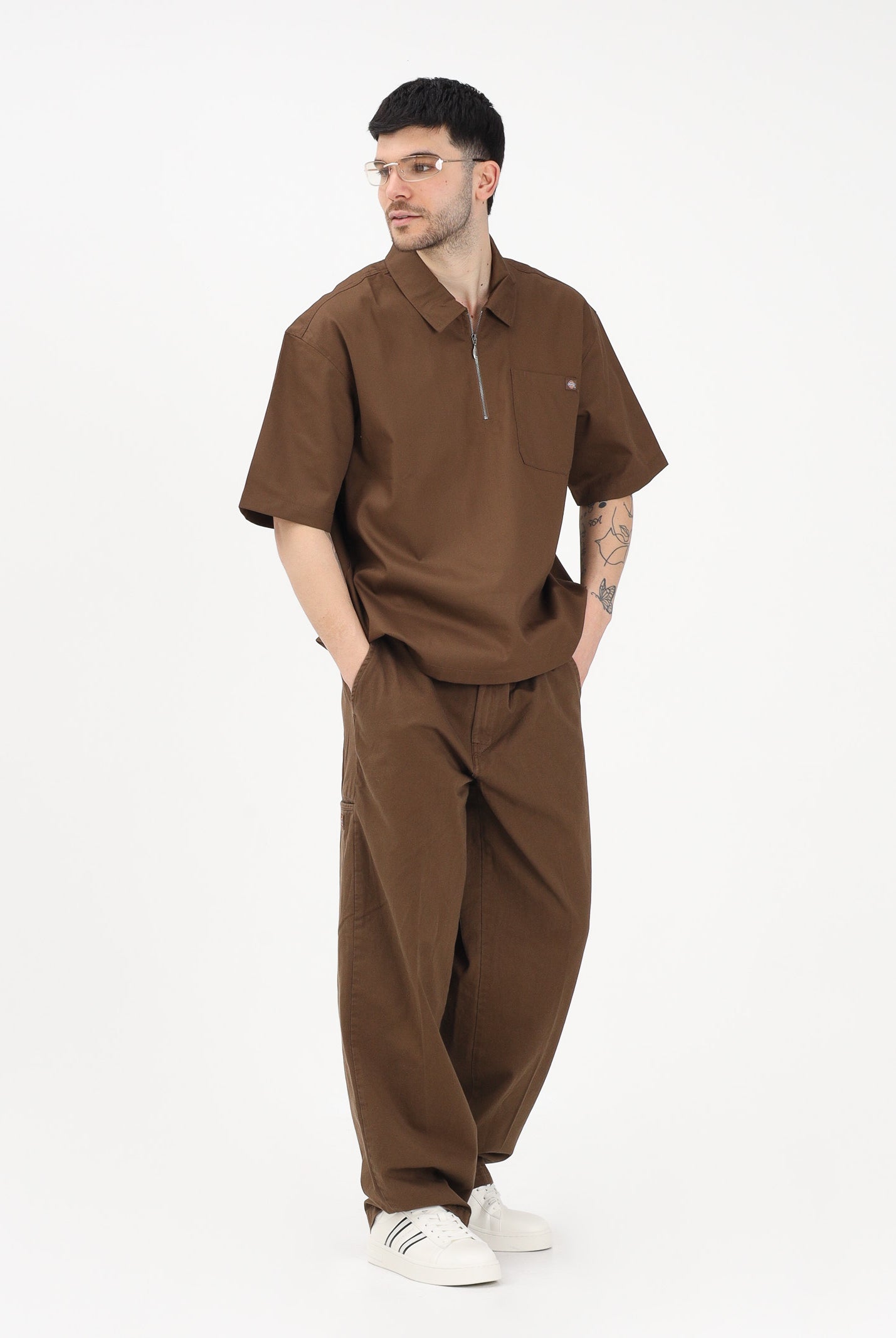 DICKIES Camicia a manica corta Cadiz marrone da uomo DK0A88PI0TB1 . DIckies
