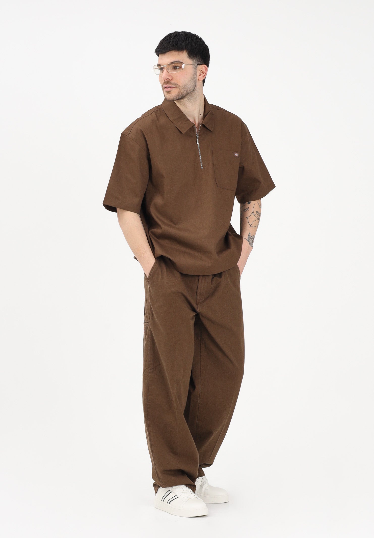 DICKIES Camicia a manica corta Cadiz marrone da uomo DK0A88PI0TB1 . DIckies