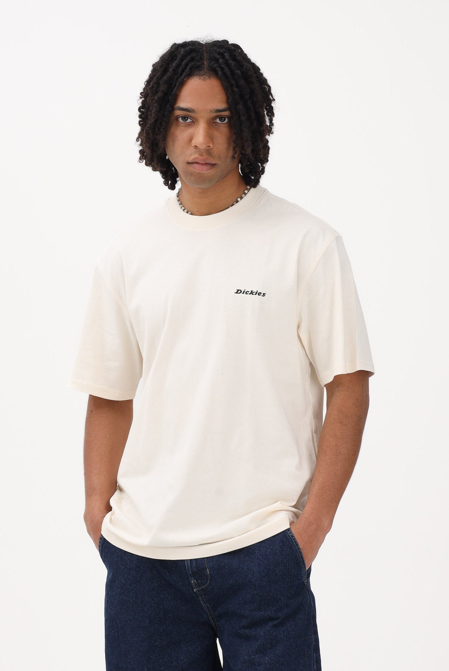 DICKIES T-shirt a manica corta Loretto panna da uomo DK0A89ENECR1 . DIckies