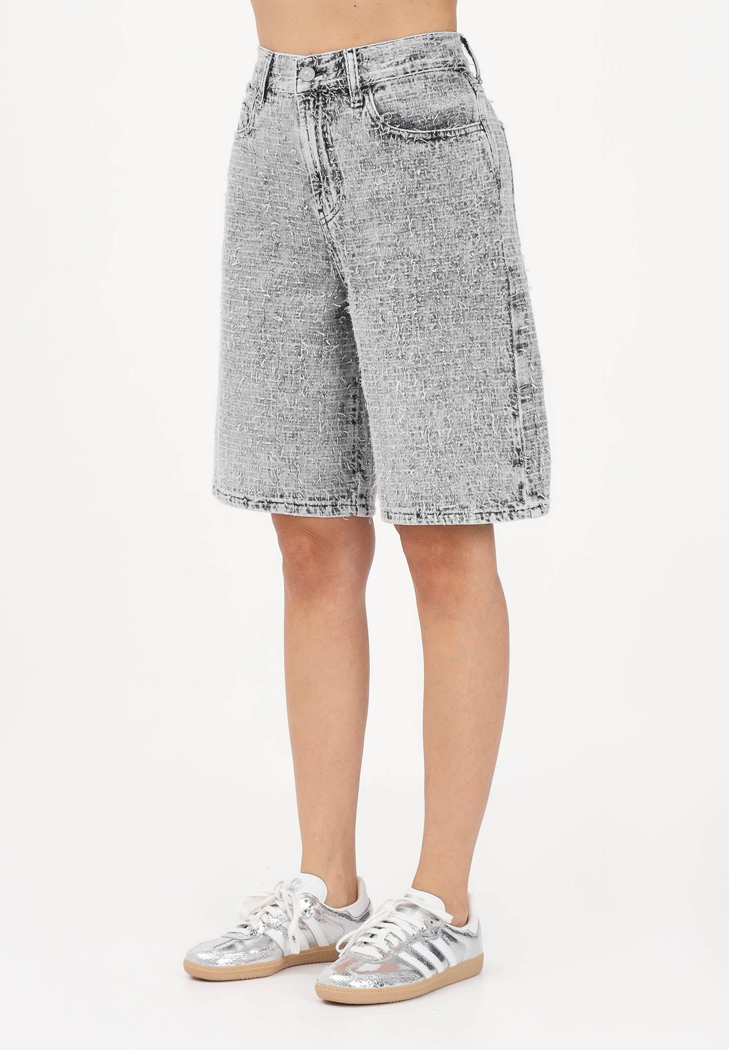 DIESEL Bermuda in denim grigio per donna, ragazzi e bambini J02345KXBR5 K02 DIESEL