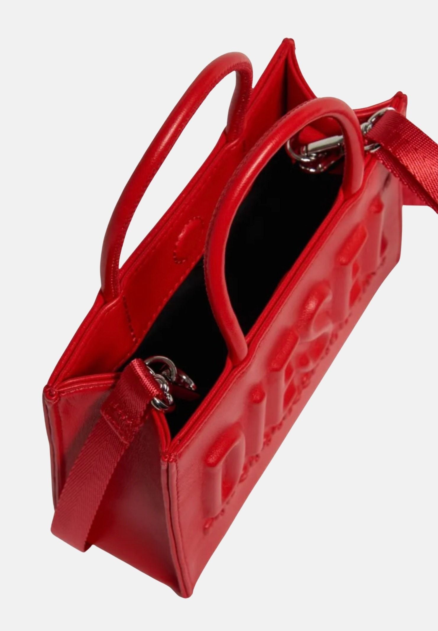 DIESEL Borsa a mano rossa da donna con logo in rilievo J02529P8073 T4346 DIESEL